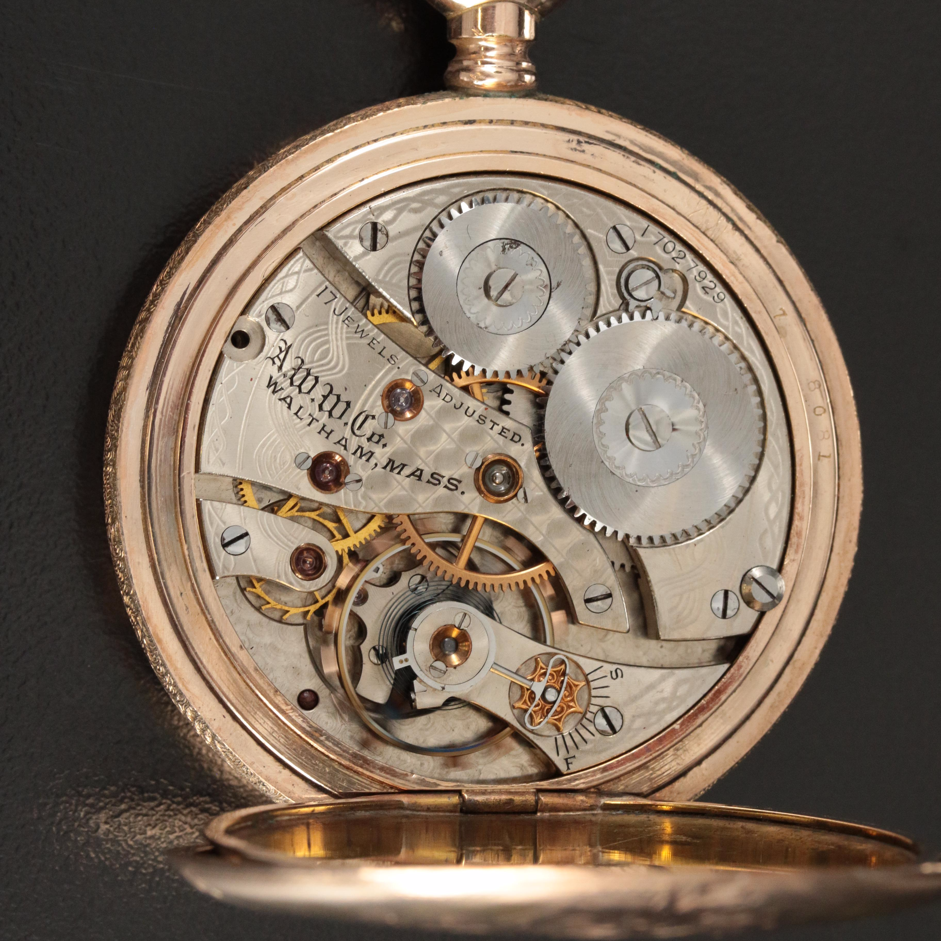 1908 Waltham Gold-Filled Hunting Case Pocket Watch