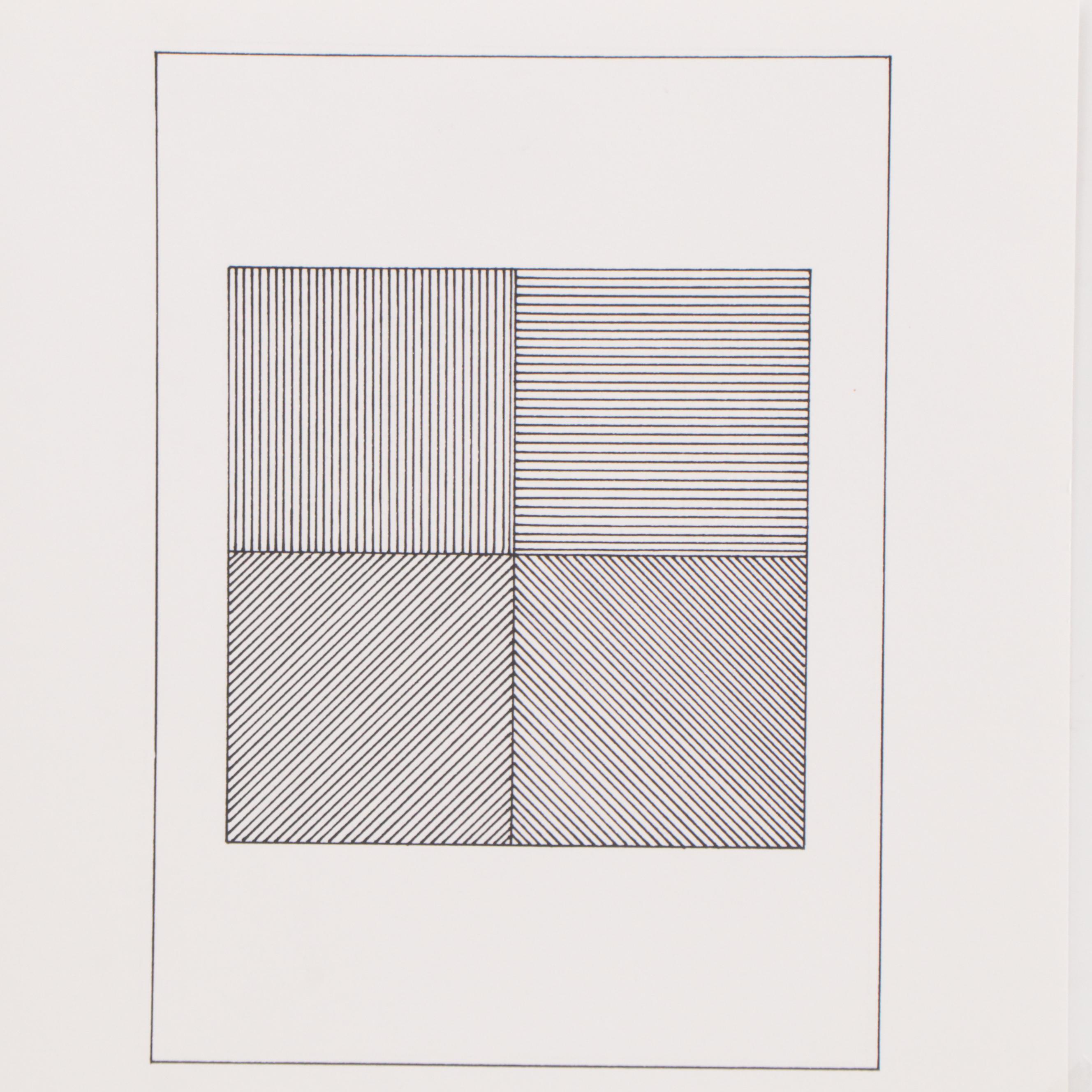 Sol LeWitt Op Art Silkscreen Plates from "Ficciones," 1984