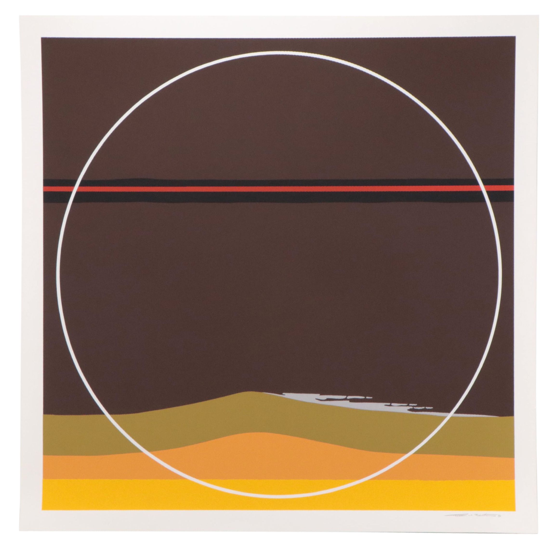 Thomas Whelan Benton Serigraph "Yellow Dunes," 1981