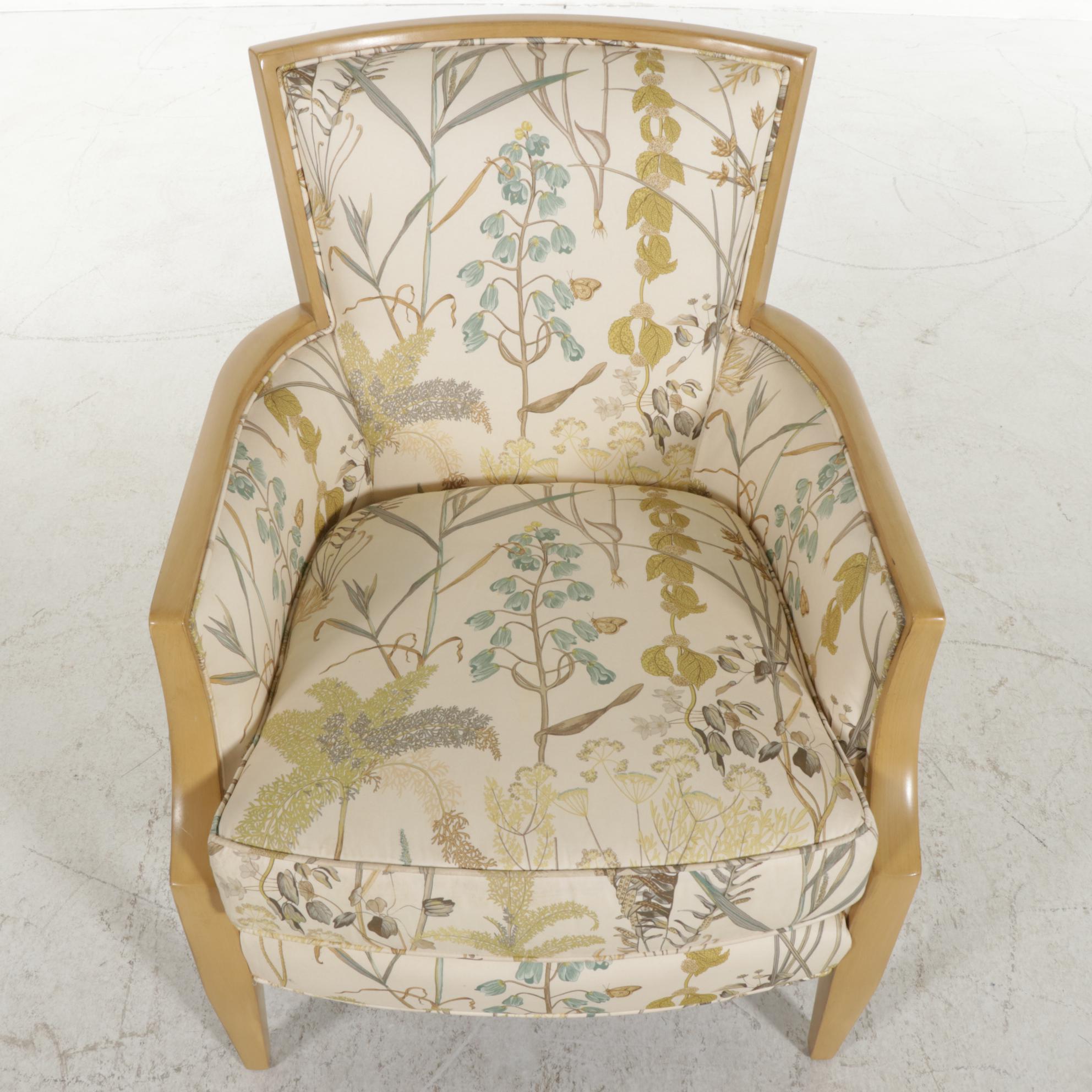 Arhaus Furniture Custom-Upholstered and Painted Armchair