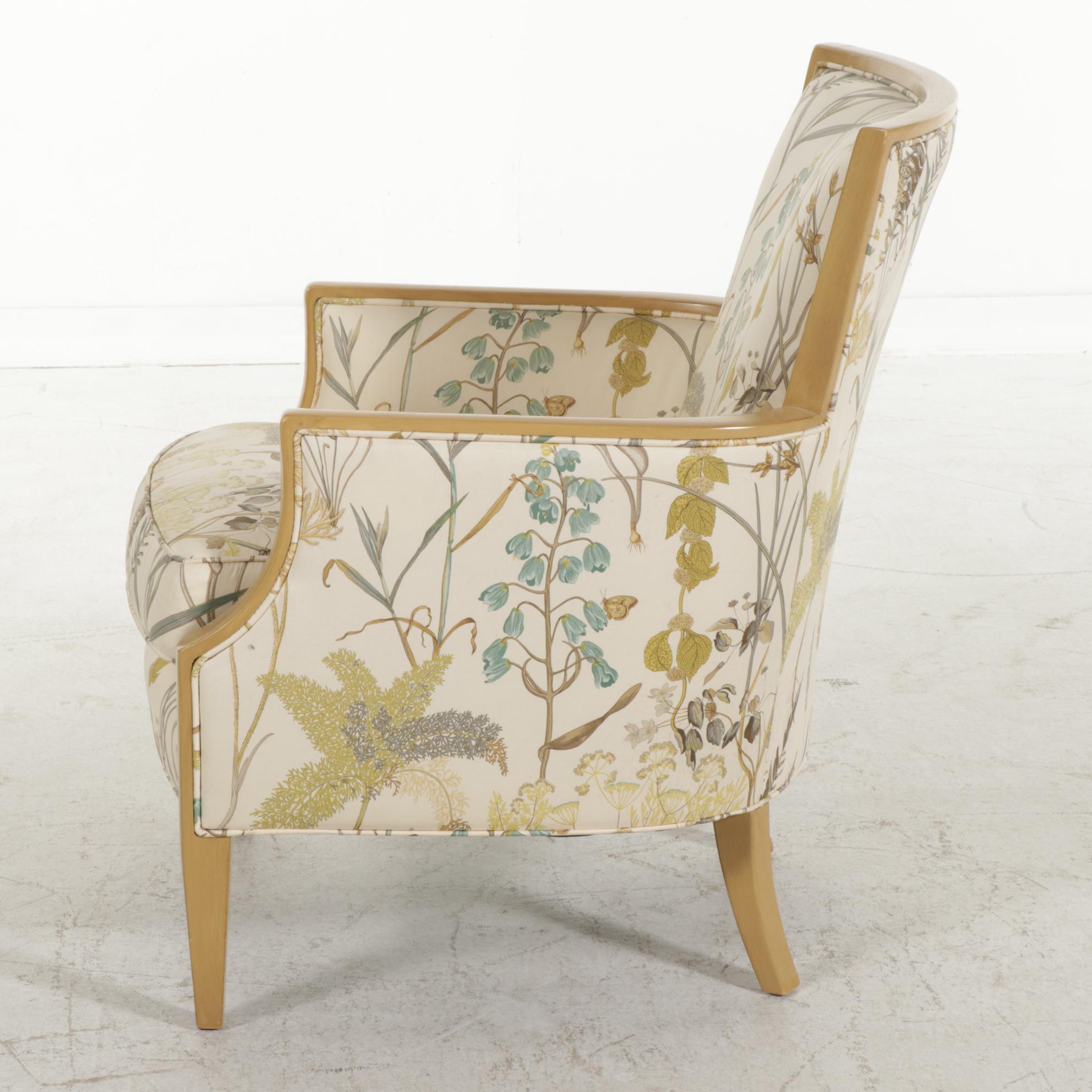 Arhaus Furniture Custom-Upholstered and Painted Armchair