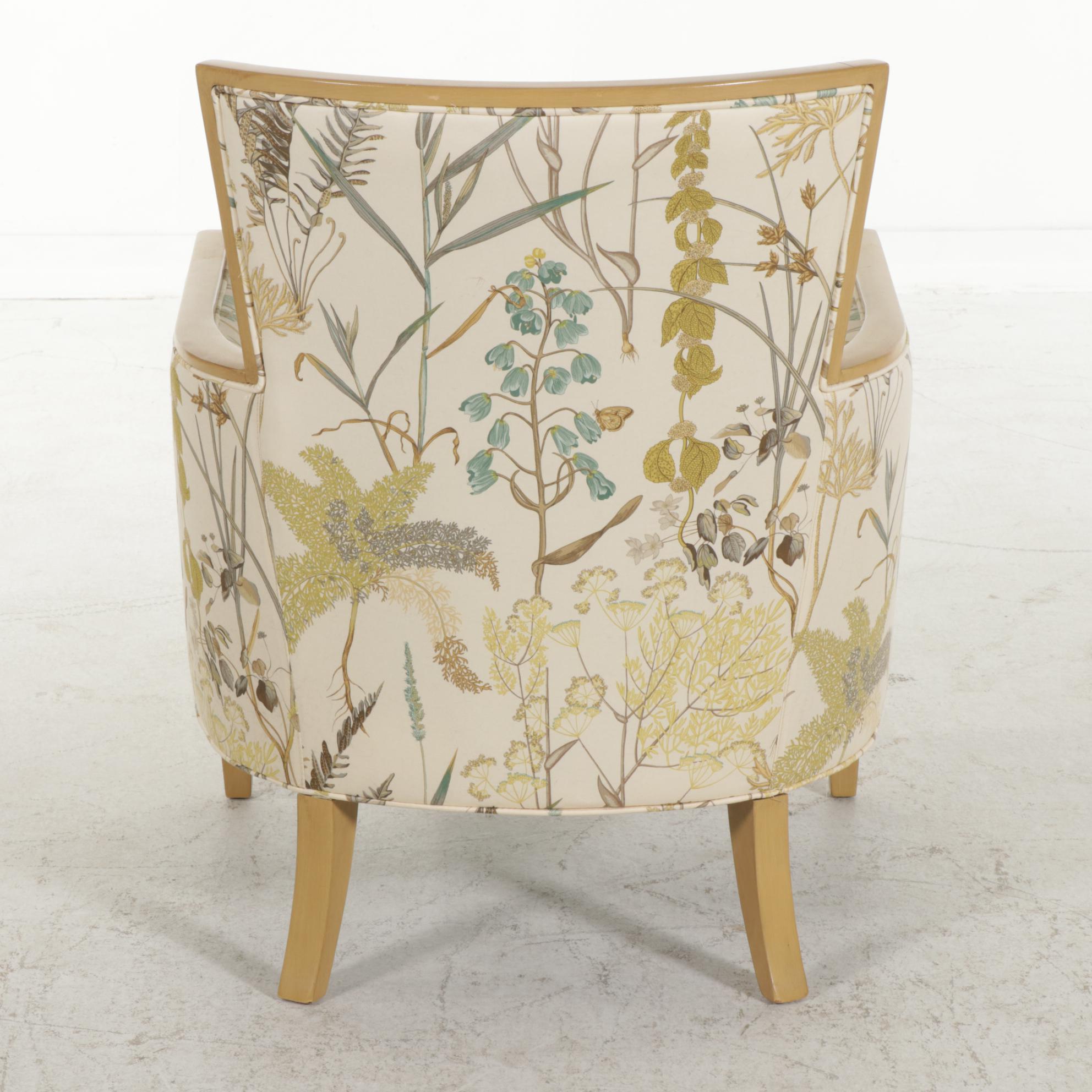 Arhaus Furniture Custom-Upholstered and Painted Armchair