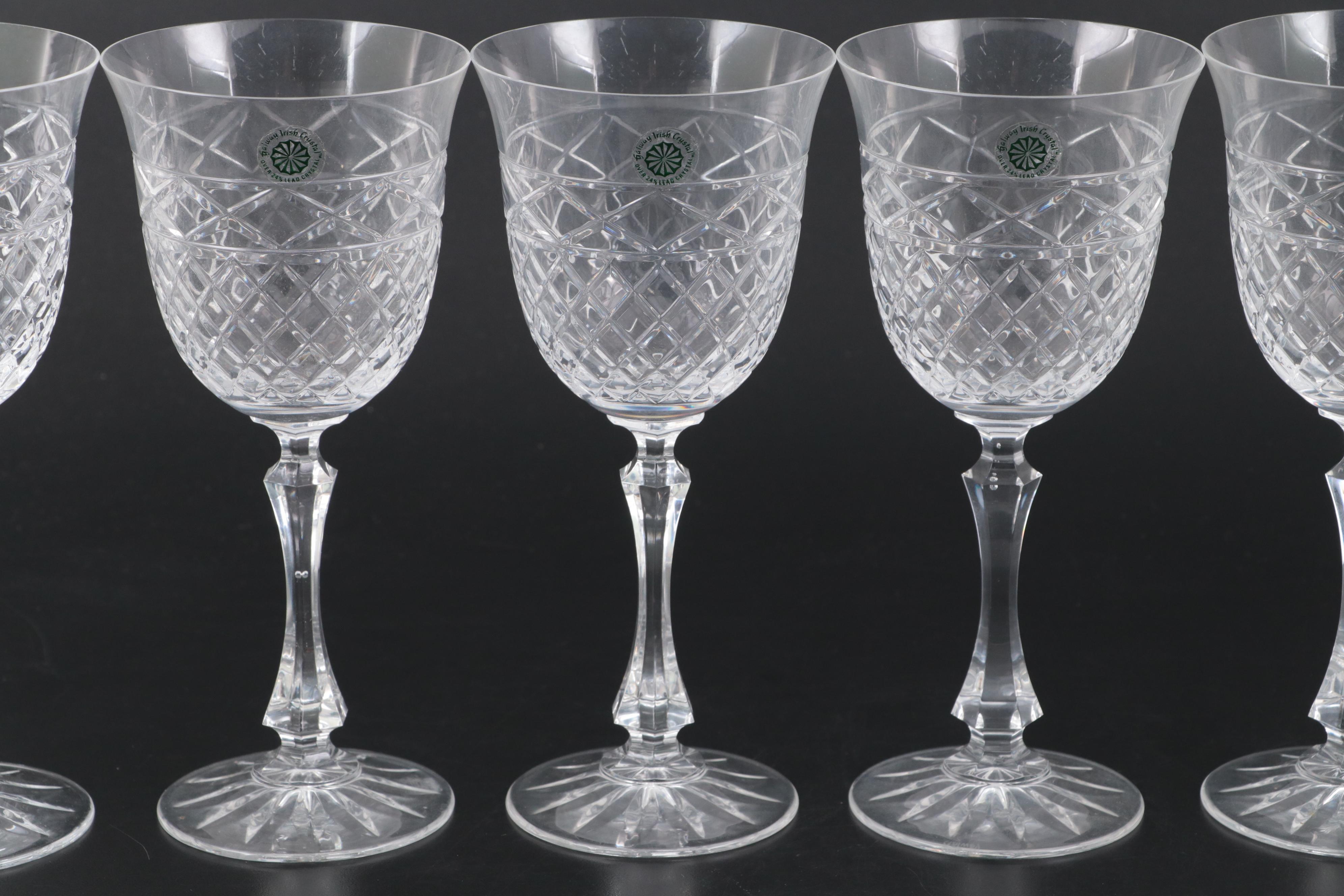 Galway Irish Crystal "Coleraine" Water Goblets