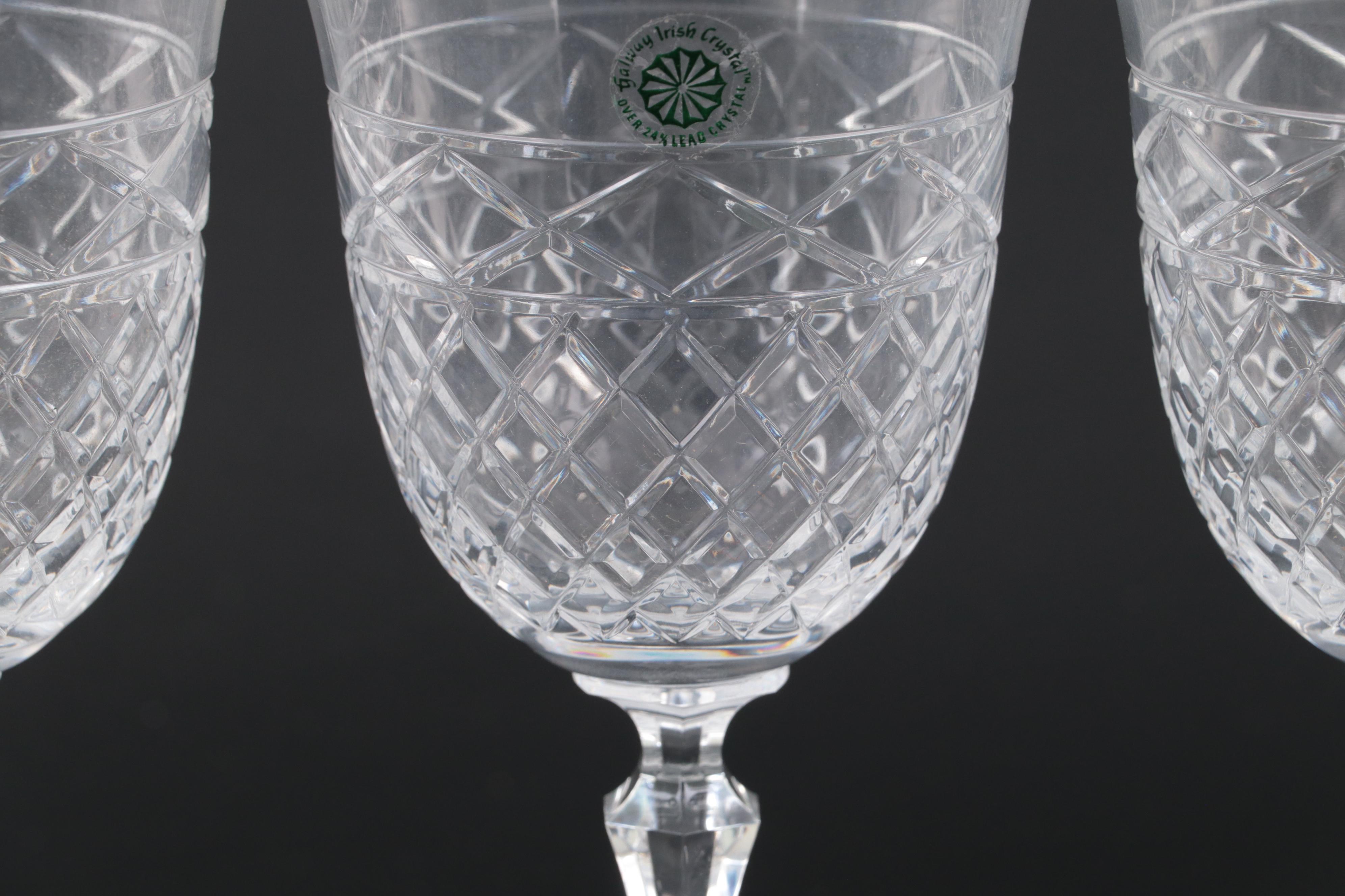 Galway Irish Crystal "Coleraine" Water Goblets
