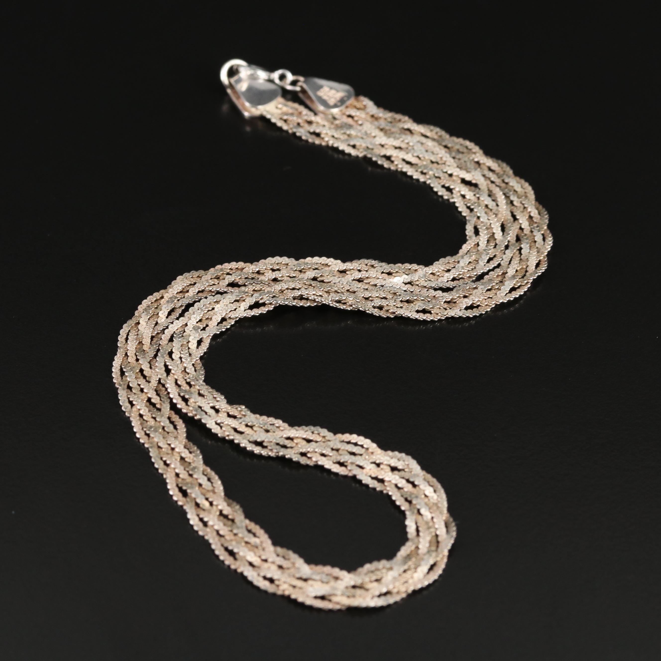 Sterling Braided Serpentine Chain Necklace