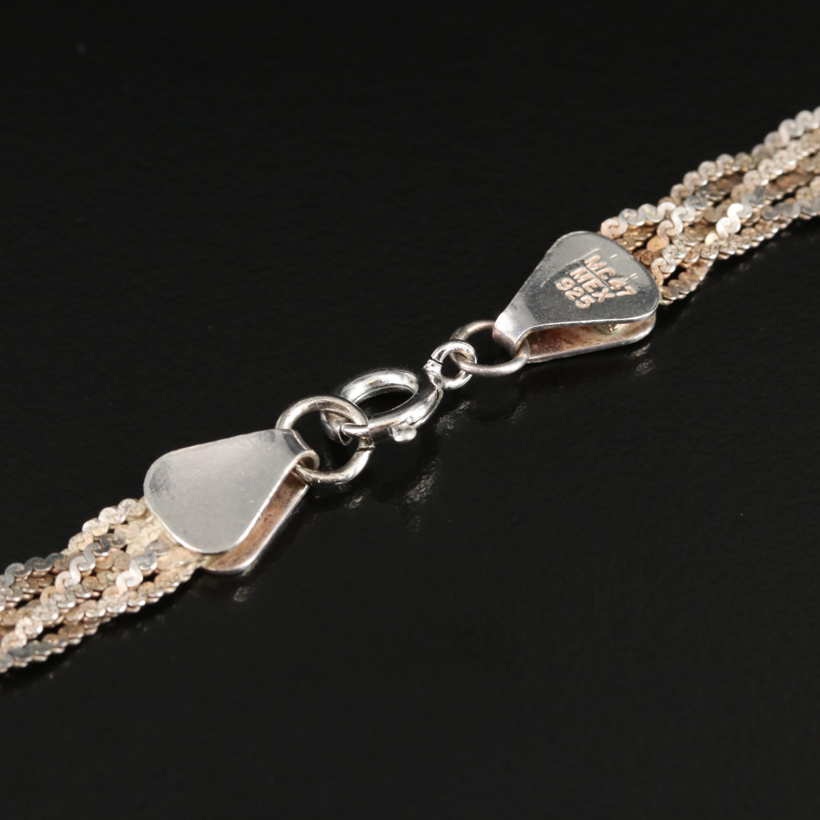 Sterling Braided Serpentine Chain Necklace