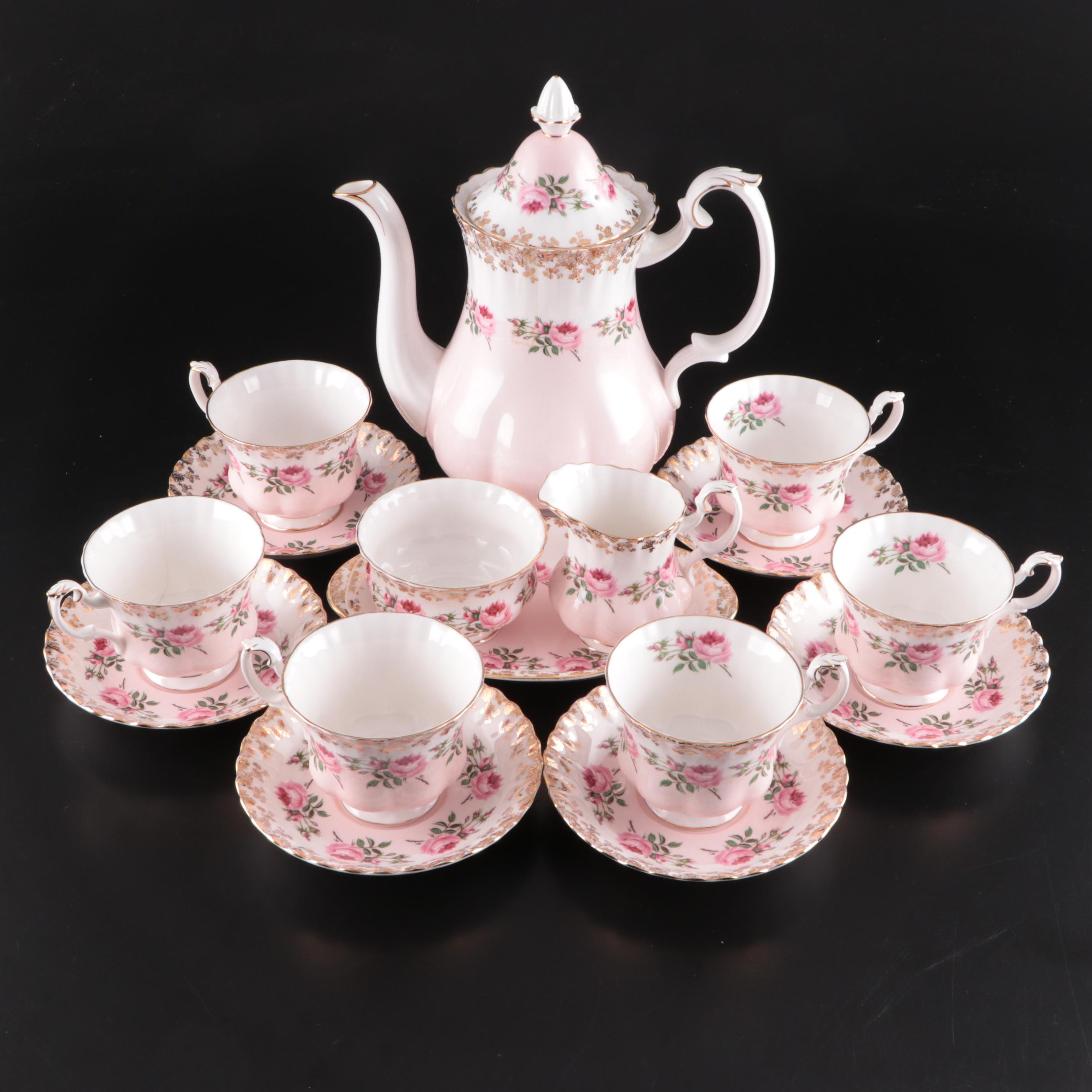 Royal Albert "Bridesmaid" Bone China Coffee Service, Mid to Late 20th Century
