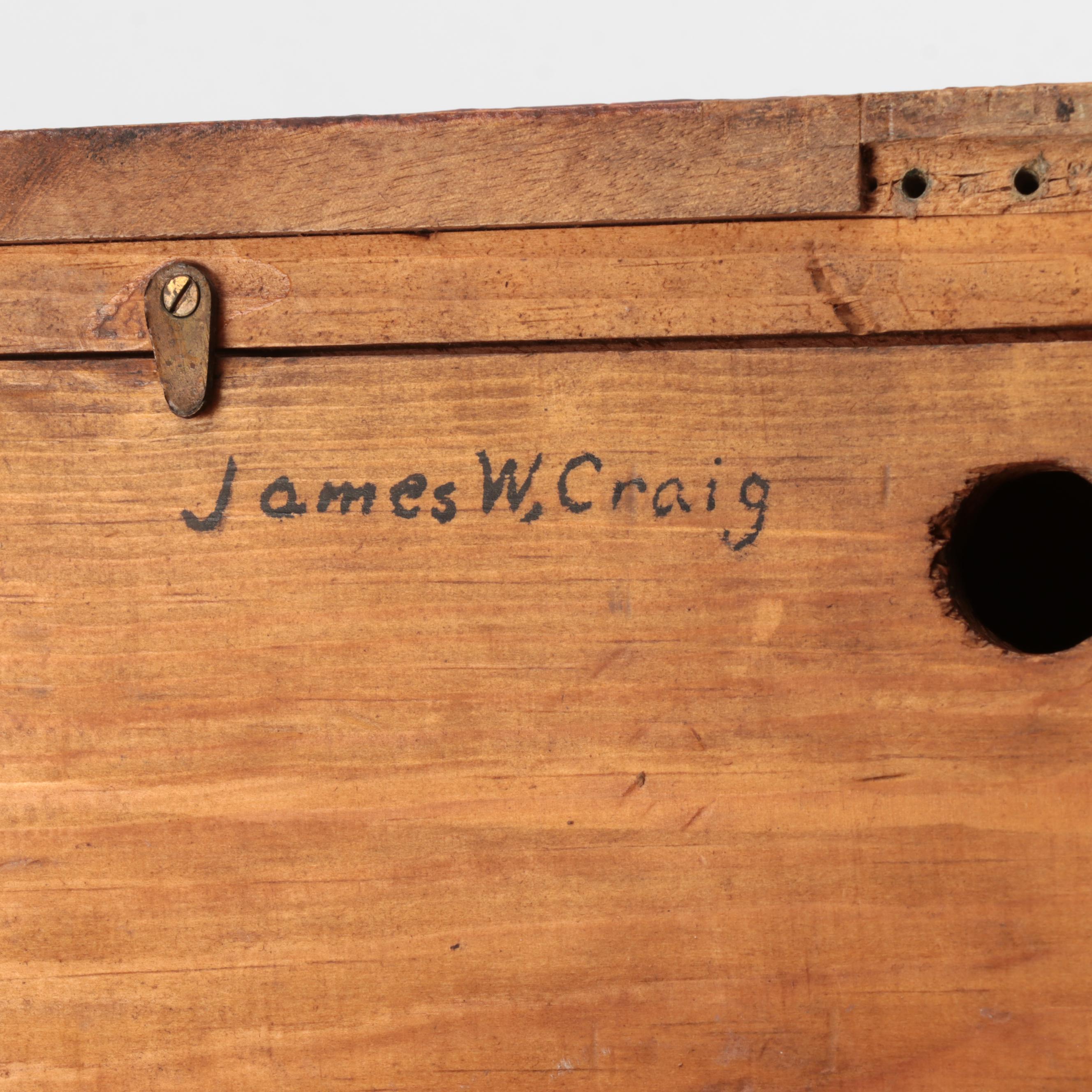 Wooden Locking Tool Box, Early 20th Century