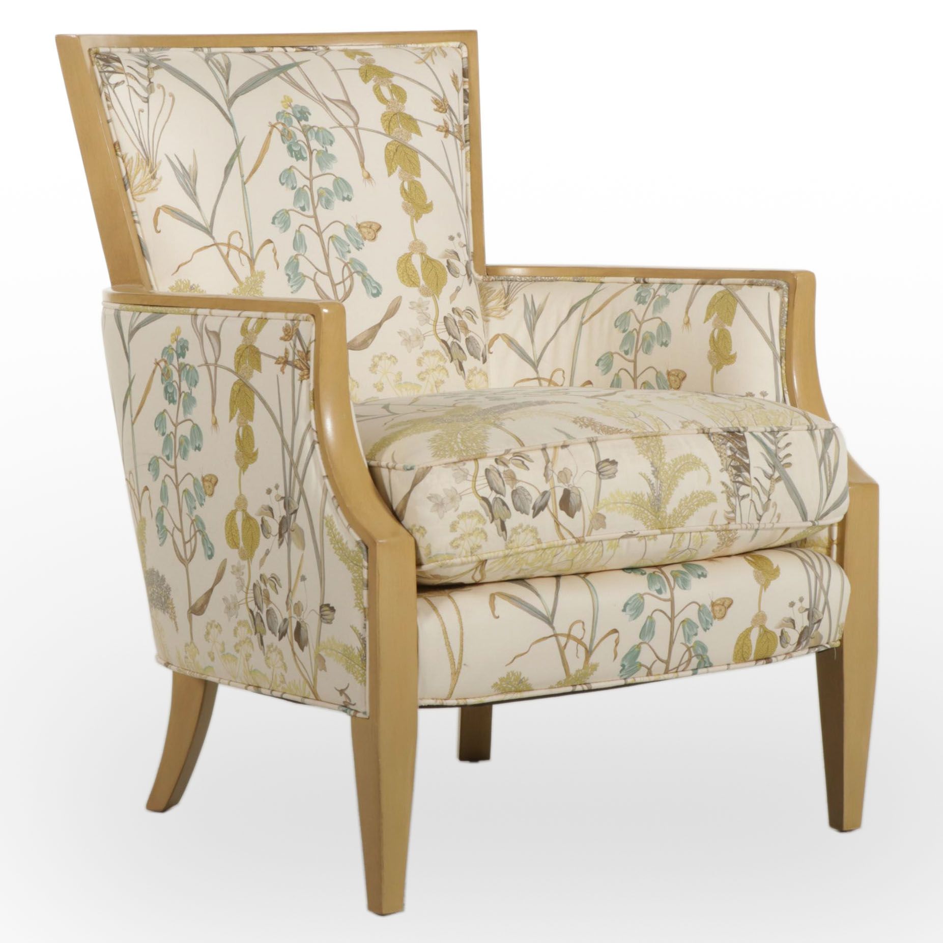 Arhaus Furniture Custom-Upholstered and Painted Armchair