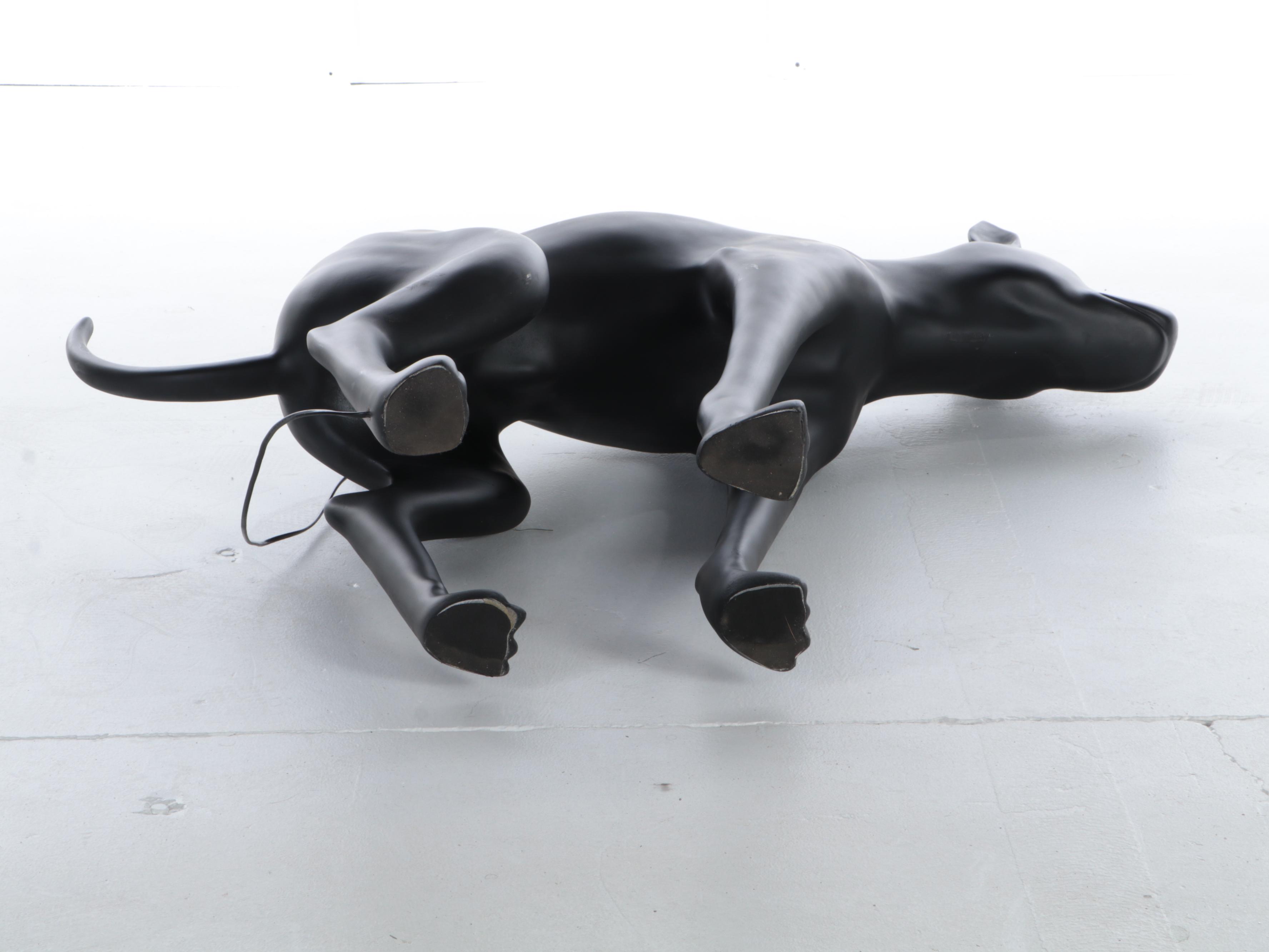 Neuu Design Emporium Black Composite Figural Dog Floor Lamp