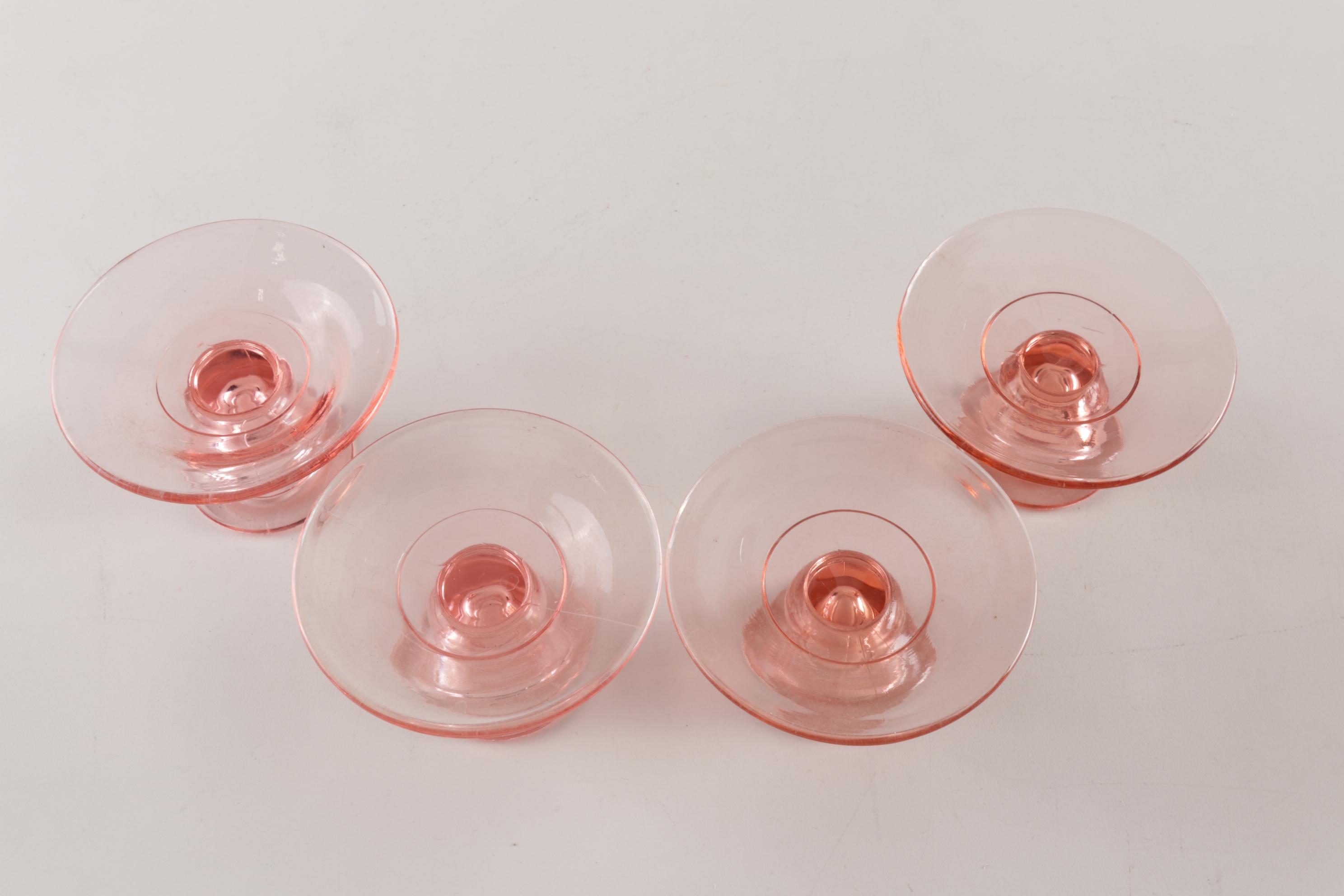 Dunbar "Rings" Pitcher and Tumbleup With Other Pink Glassware EBTH