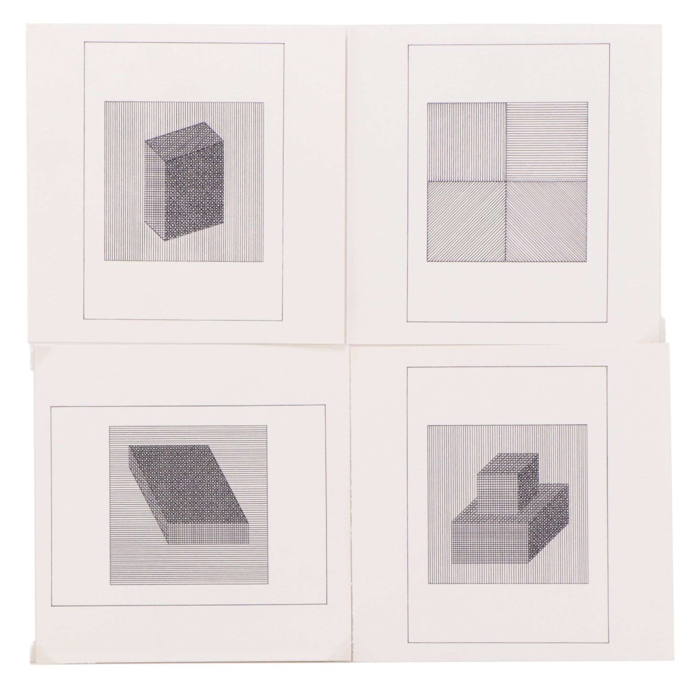 Sol LeWitt Op Art Silkscreen Plates from "Ficciones," 1984