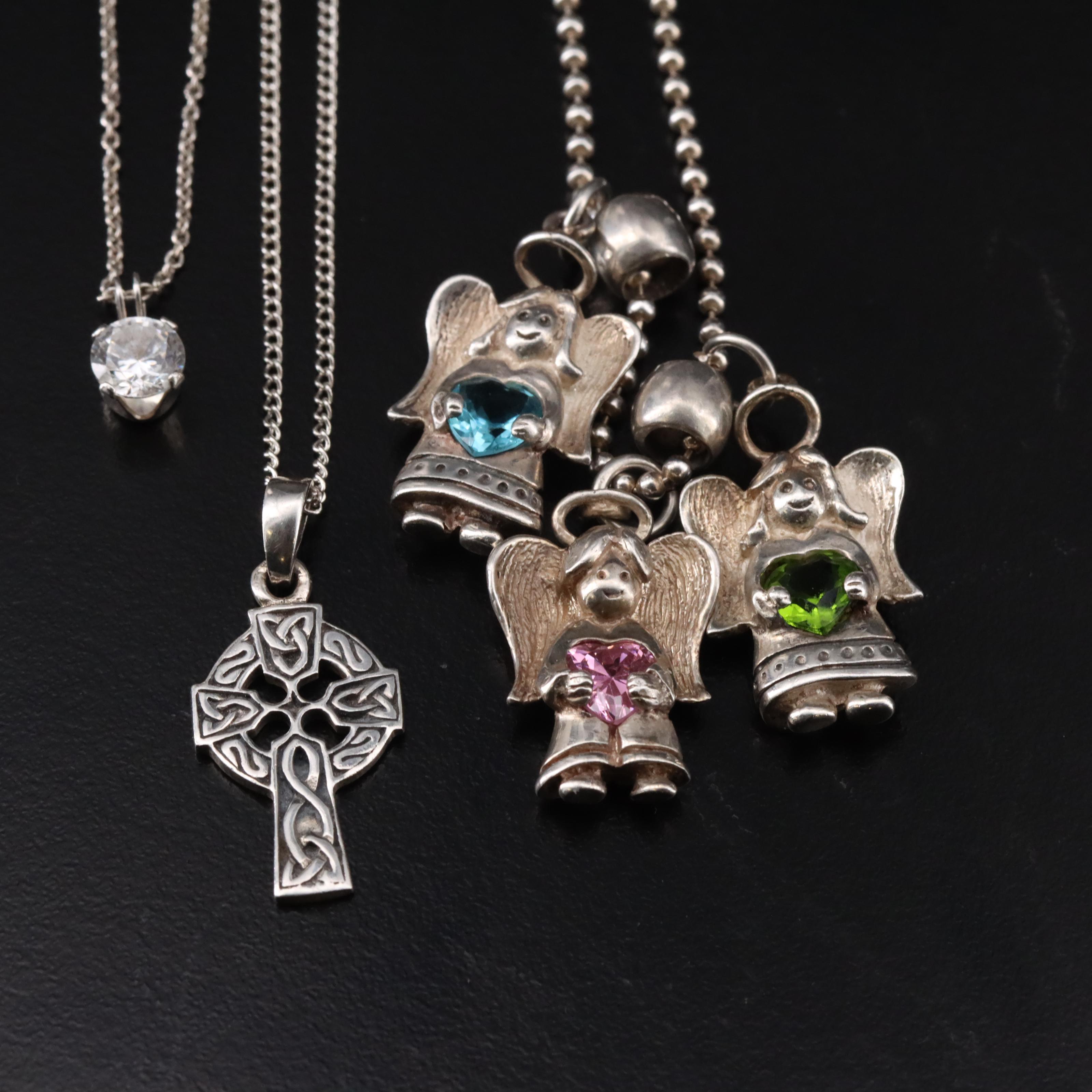 Necklaces Including Sterling, Pearl and Mother-of-Pearl Cameo