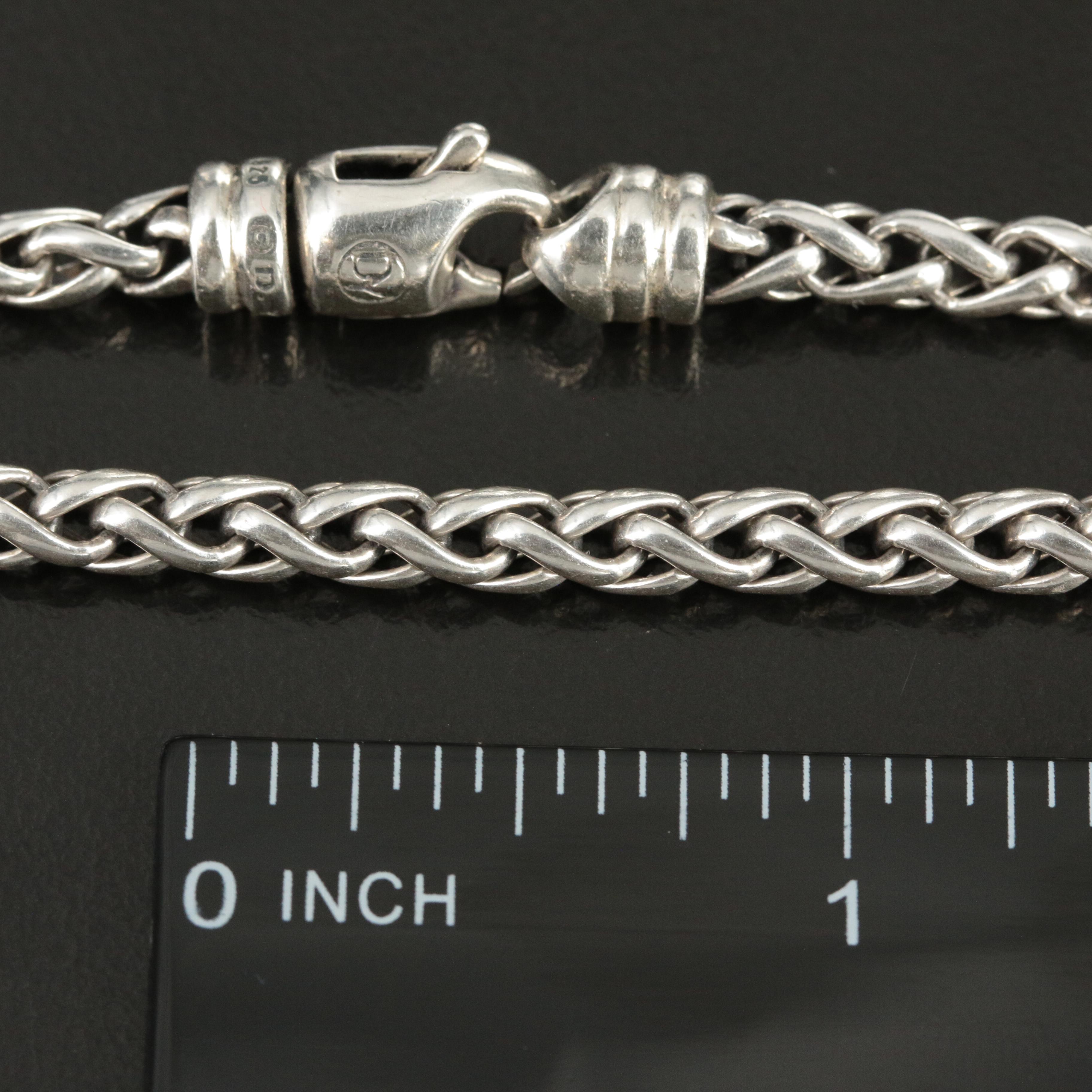 David Yurman Sterling Wheat Chain Necklace