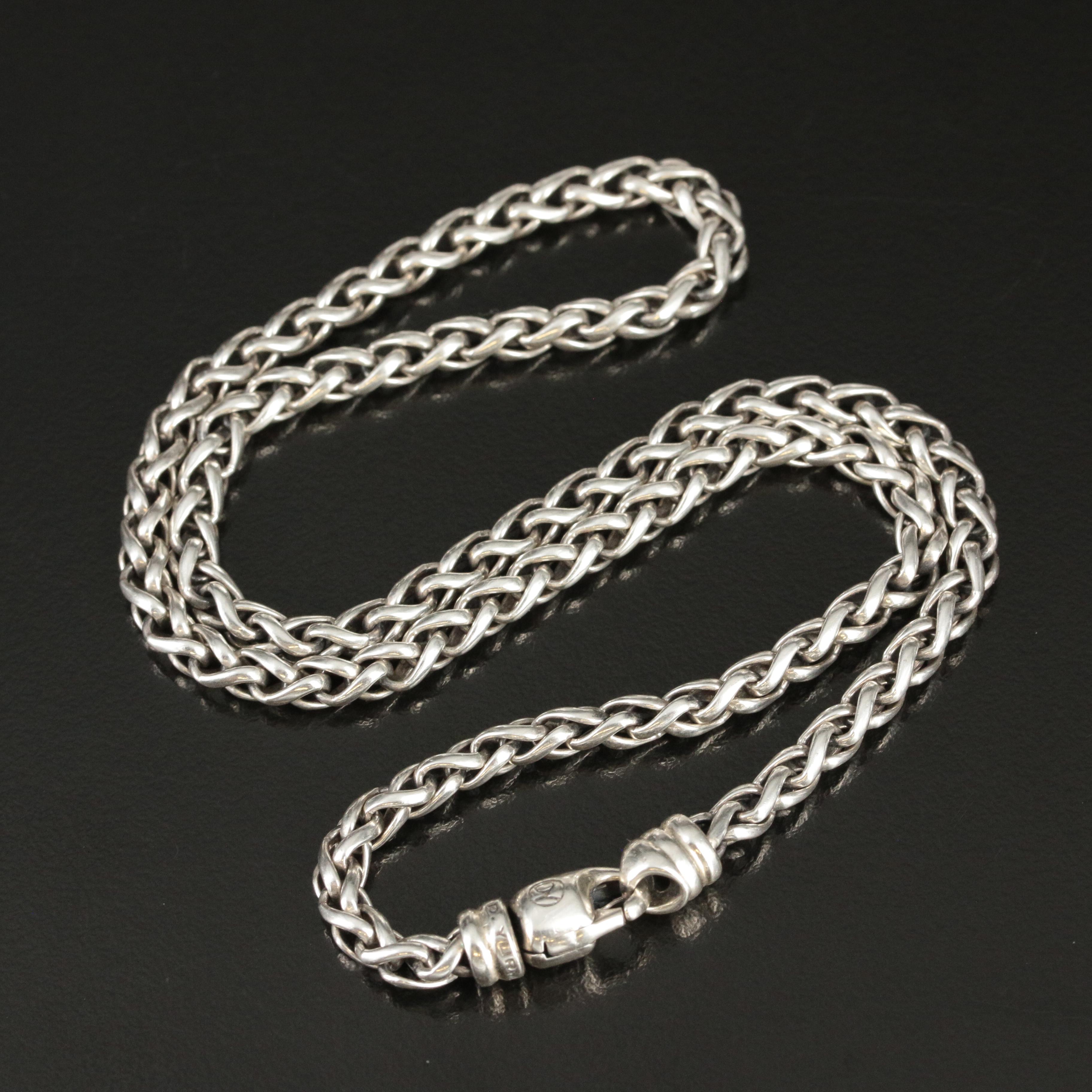 David Yurman Sterling Wheat Chain Necklace