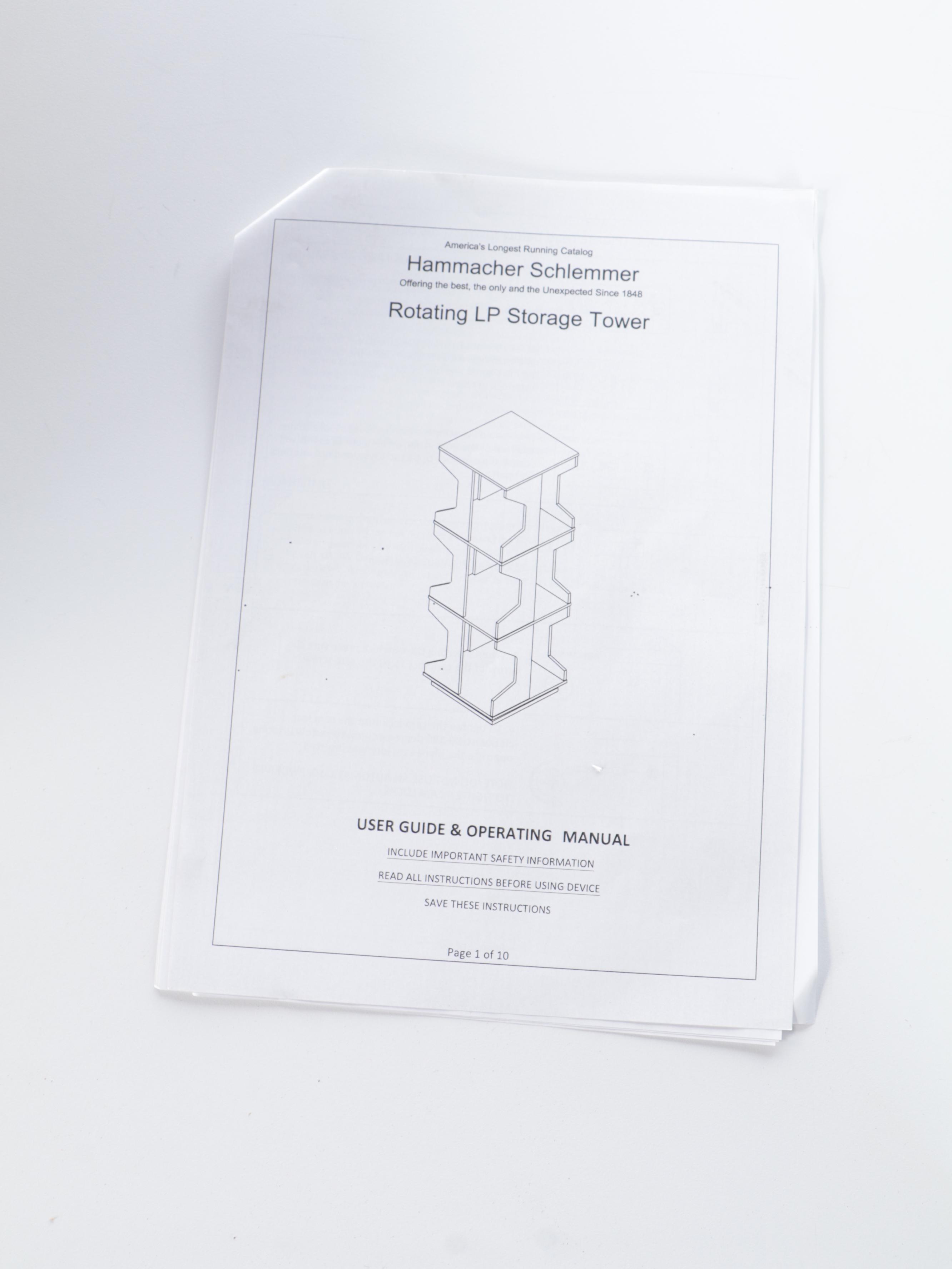 Veneered Wood Rotating Vinyl Record Storage Tower