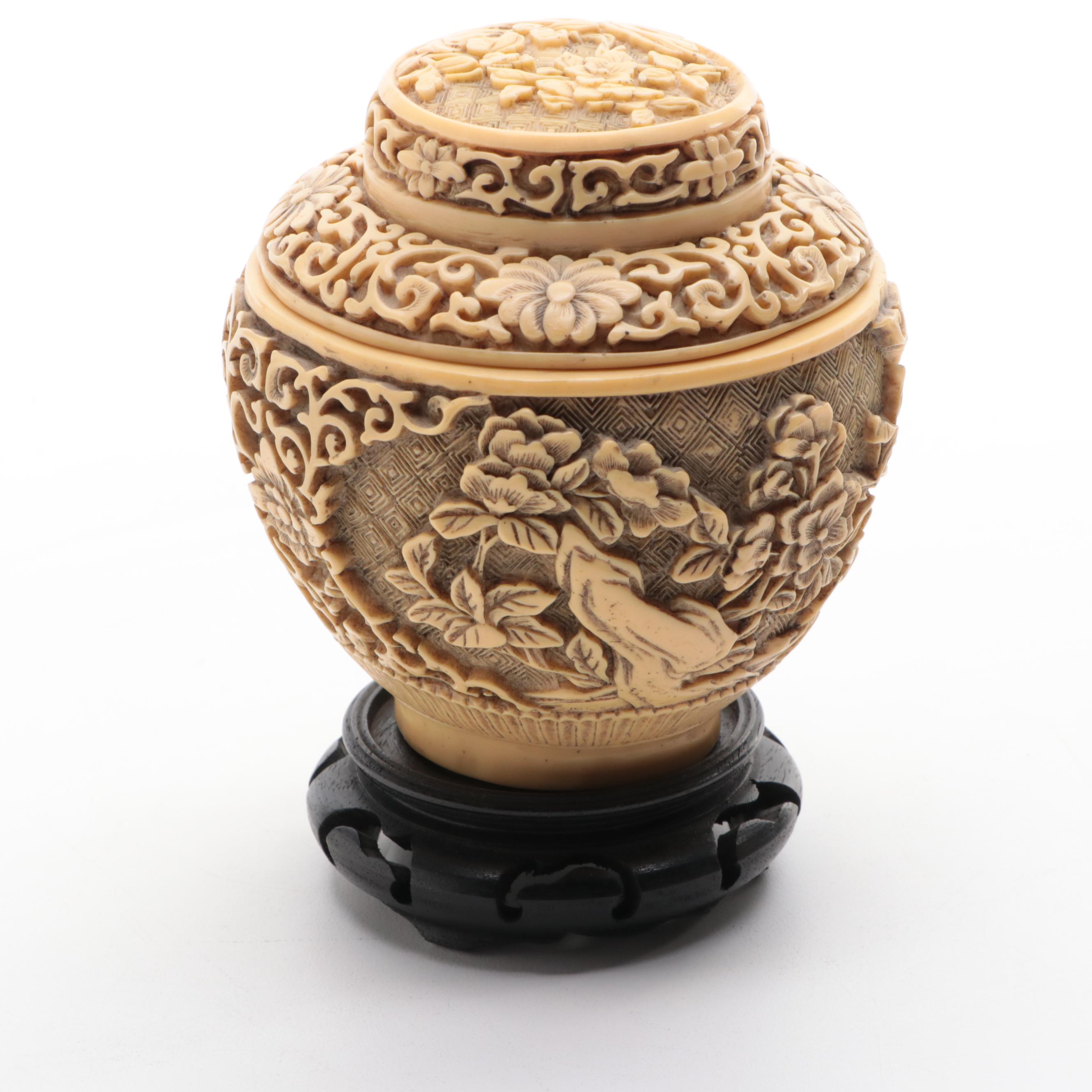 Carved Stone and Brass Mounted Chinese Cabinet Lock Box and More