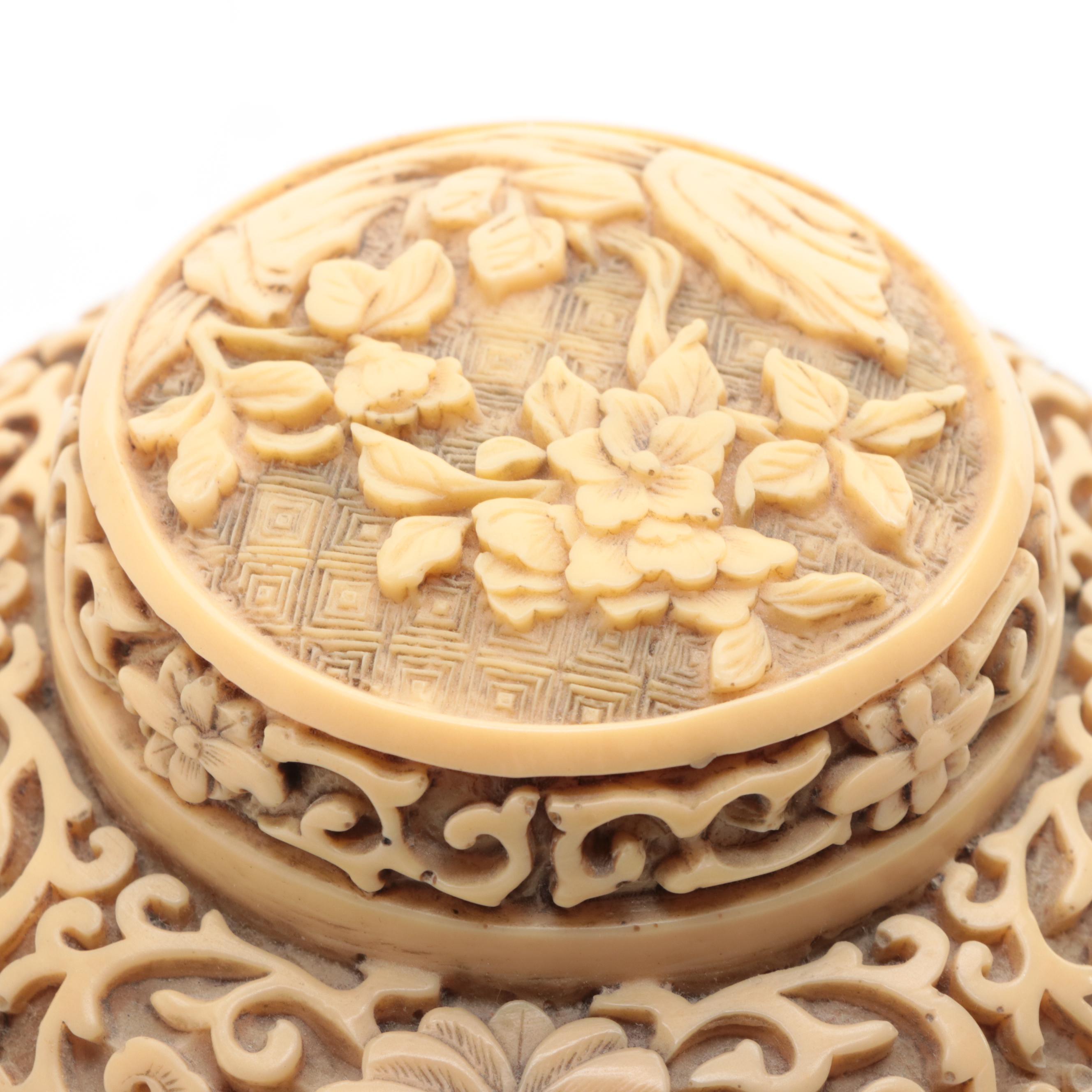 Carved Stone and Brass Mounted Chinese Cabinet Lock Box and More