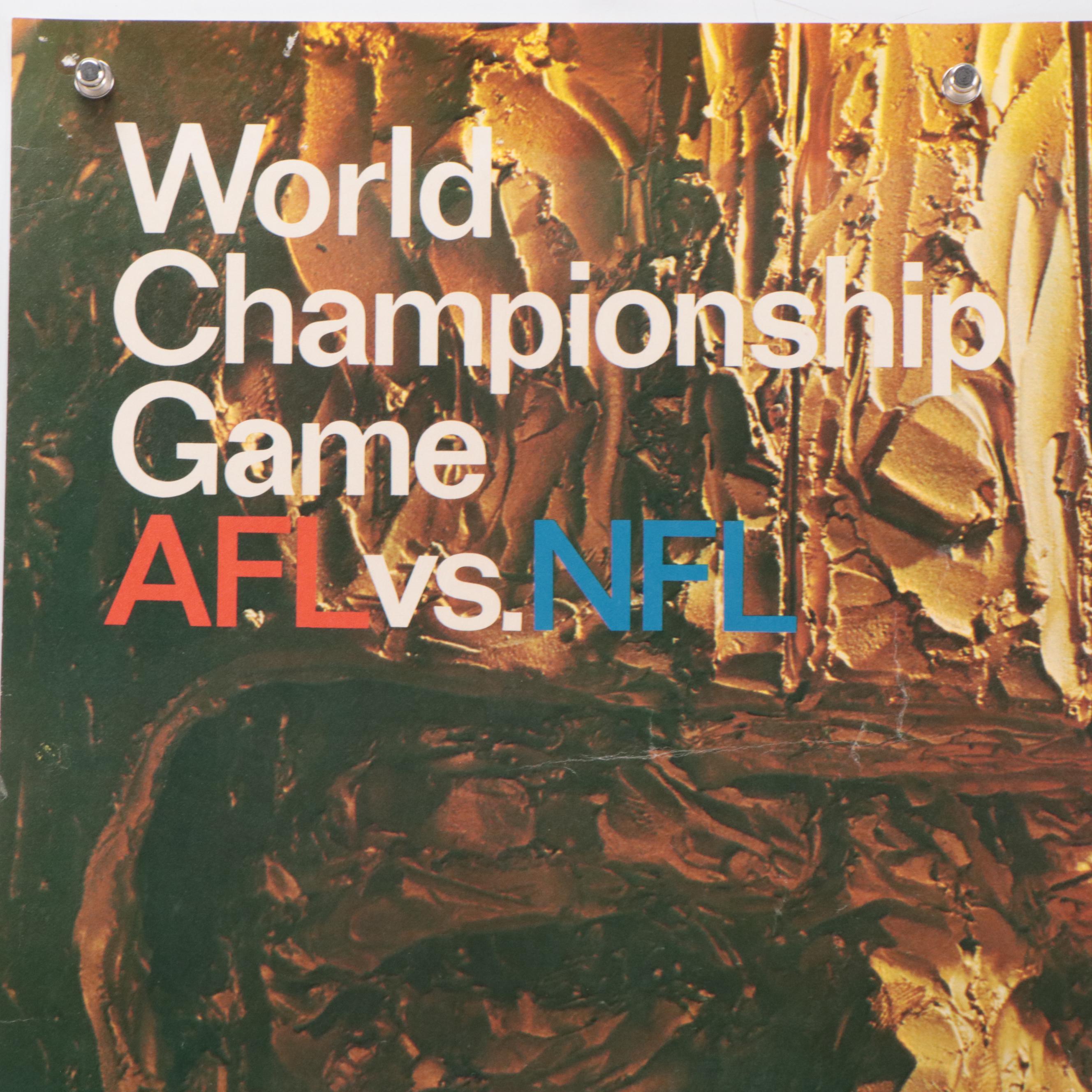 Vintage Super Bowl I and II Football Posters