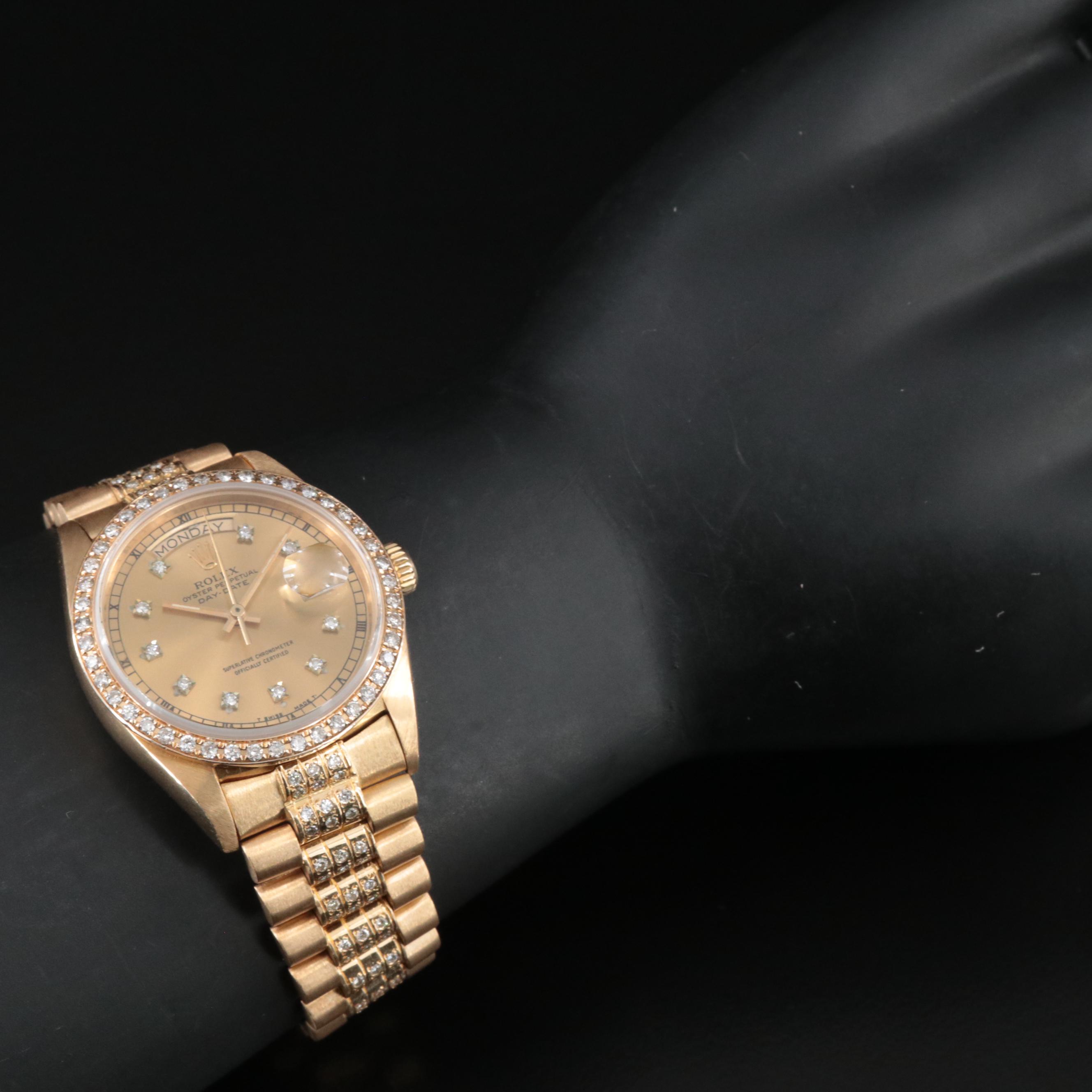 Rolex Oyster Perpetual Day-Date Custom Dial, Bezel, Bracelet Watch