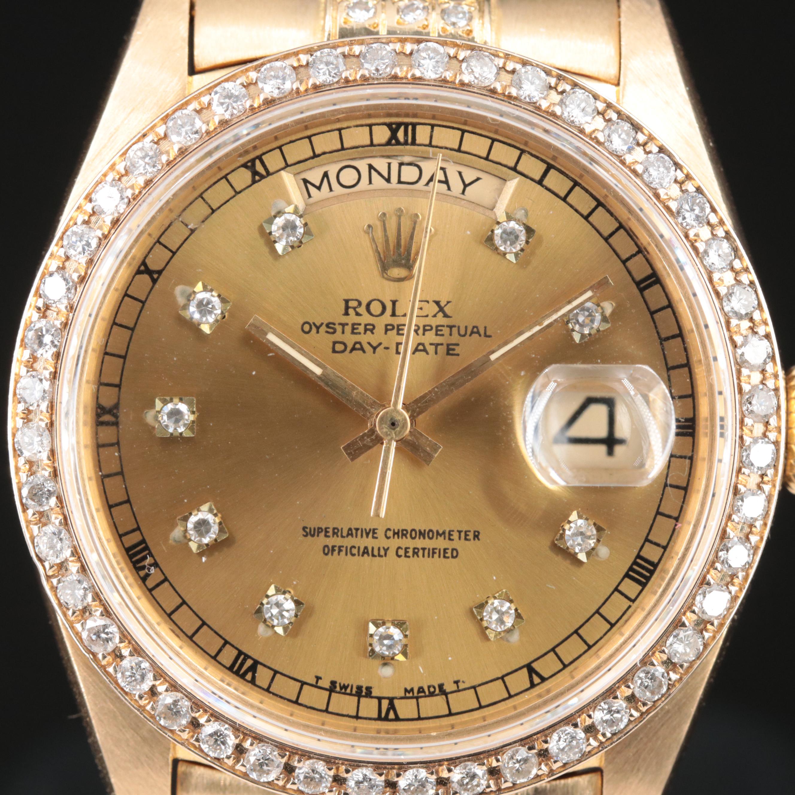 Rolex Oyster Perpetual Day-Date Custom Dial, Bezel, Bracelet Watch