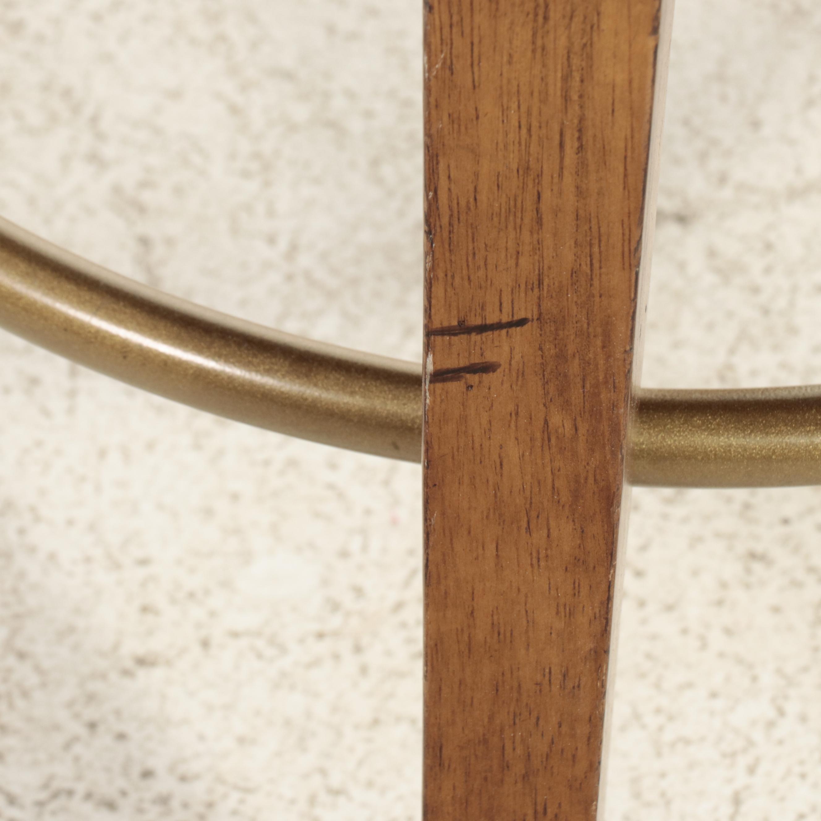 Pair of Armless Barrel Back Swivel Stools