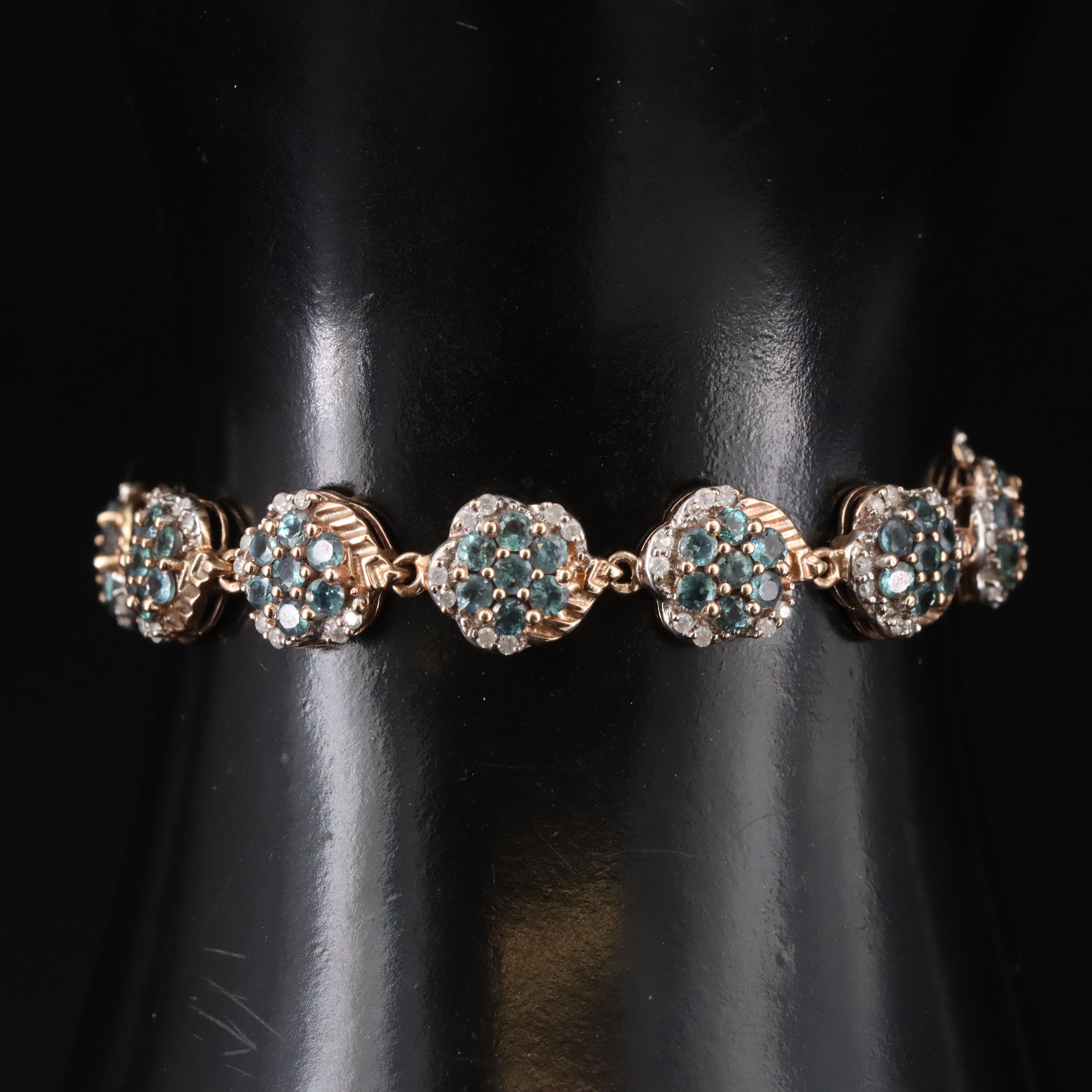 10K Alexandrite and 0.95 CTW Diamond Cluster Bracelet
