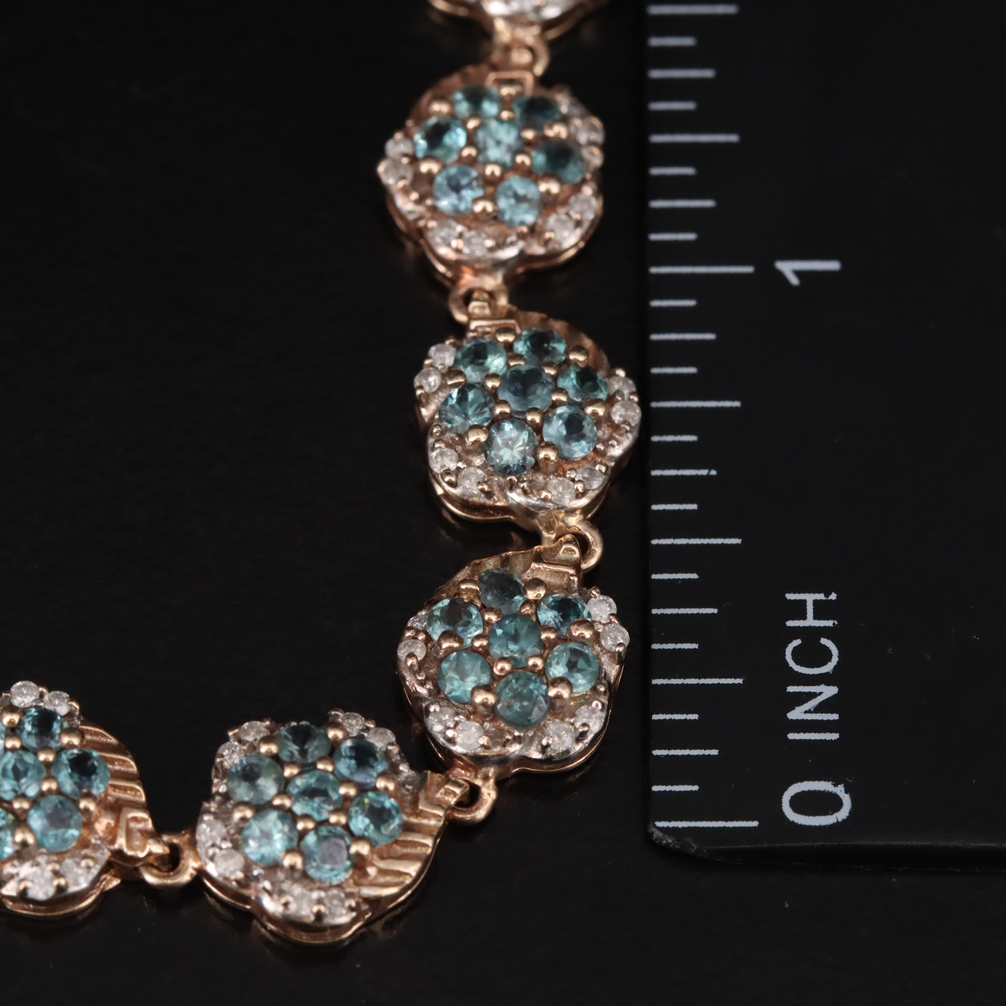 10K Alexandrite and 0.95 CTW Diamond Cluster Bracelet