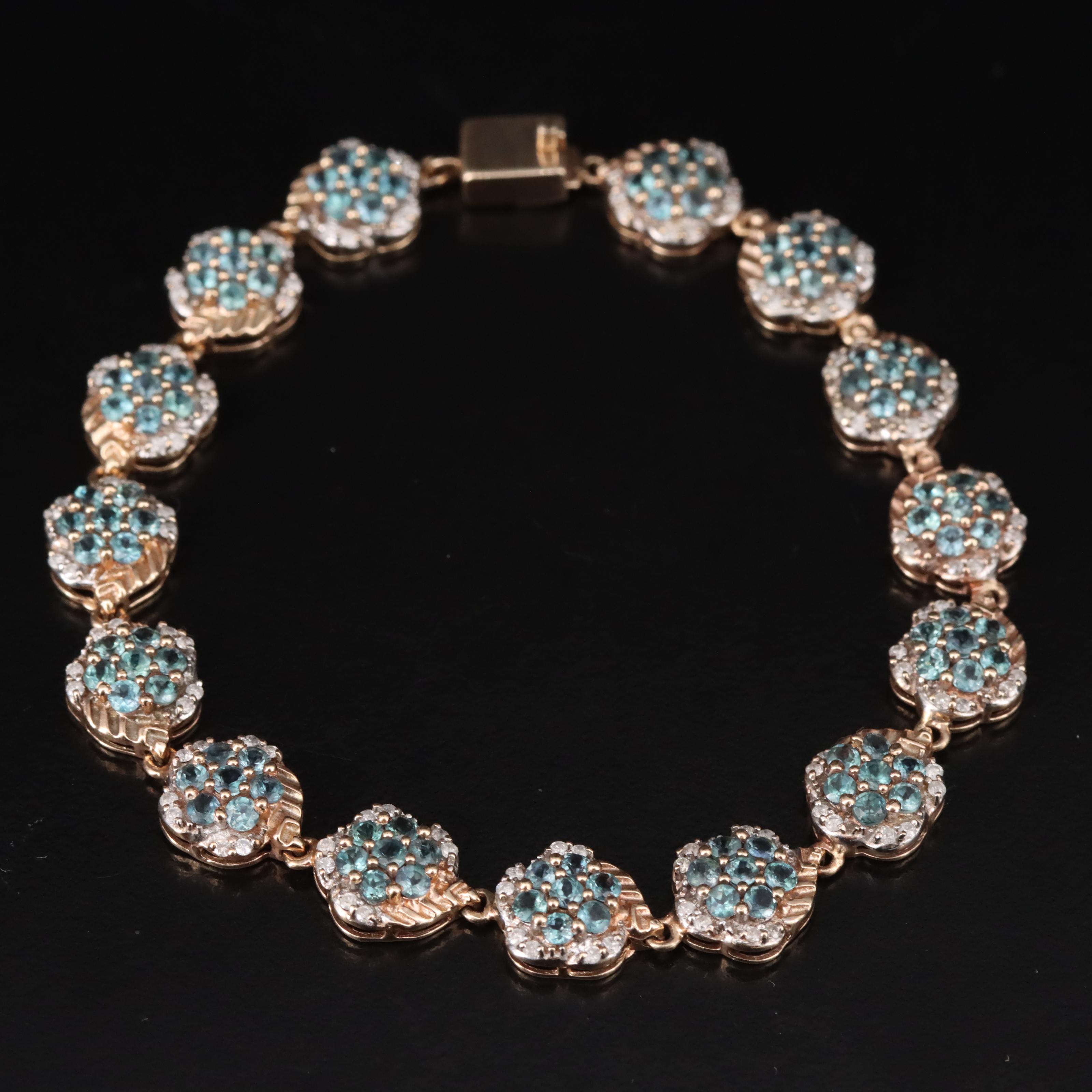 10K Alexandrite and 0.95 CTW Diamond Cluster Bracelet