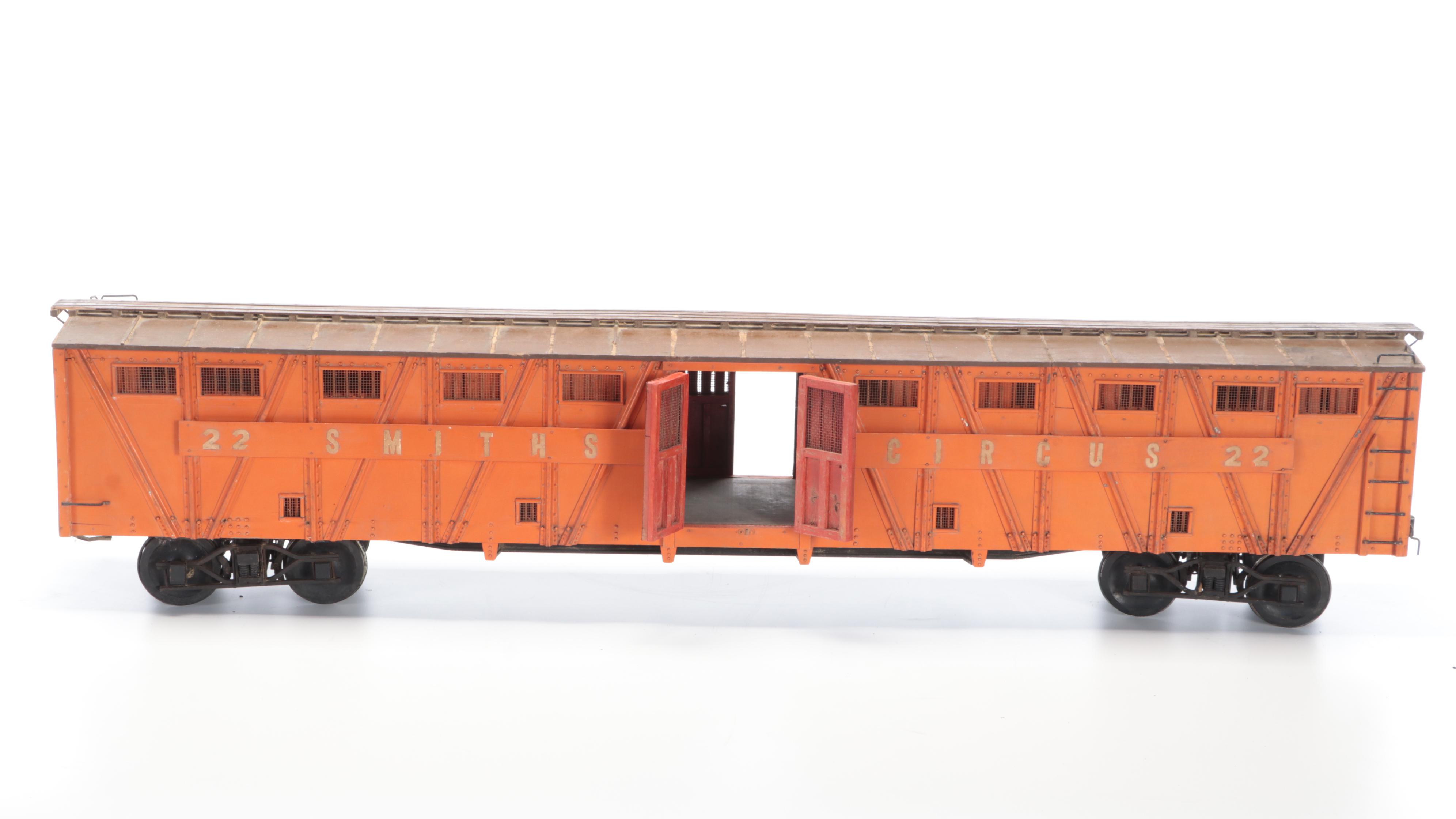 Milo Smith Folk Art "Smiths Circus" Train Cars, Mid-20th Century