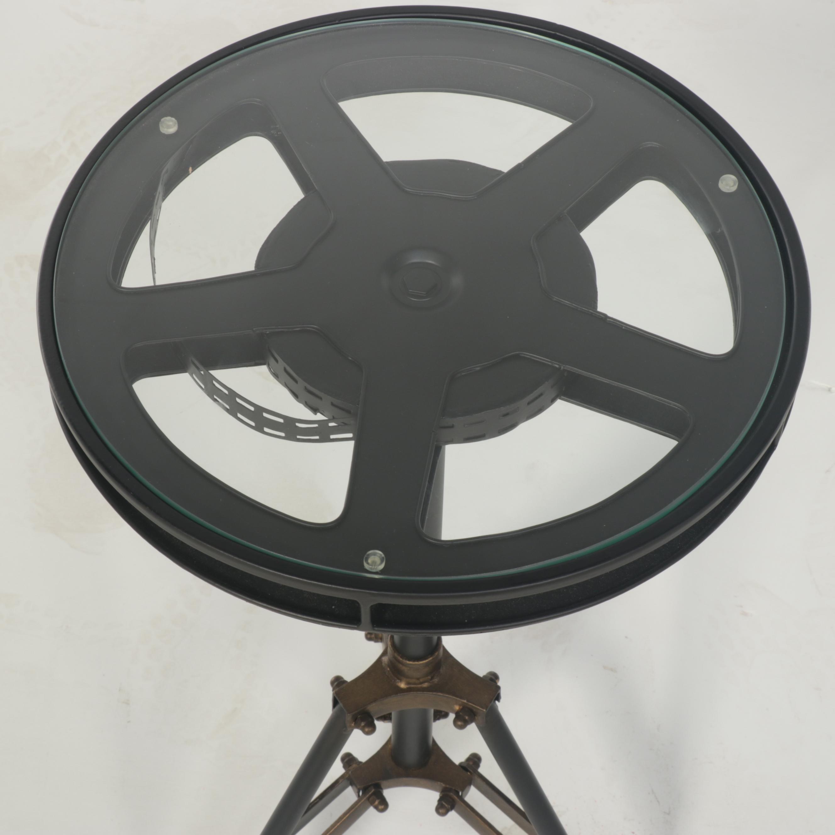 Contemporary Film Reel-Form Side Table