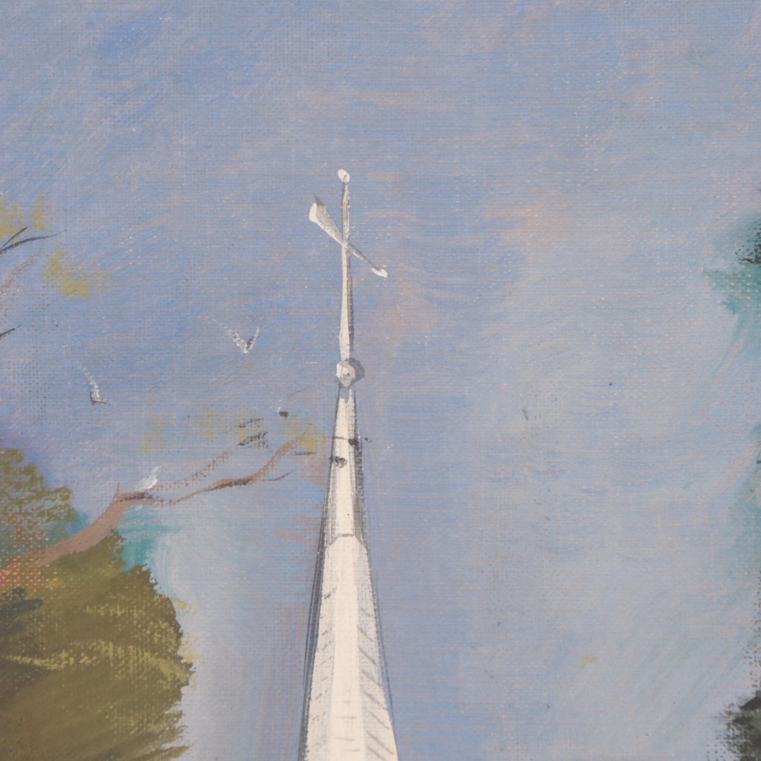 Landscape Oil Painting of Church