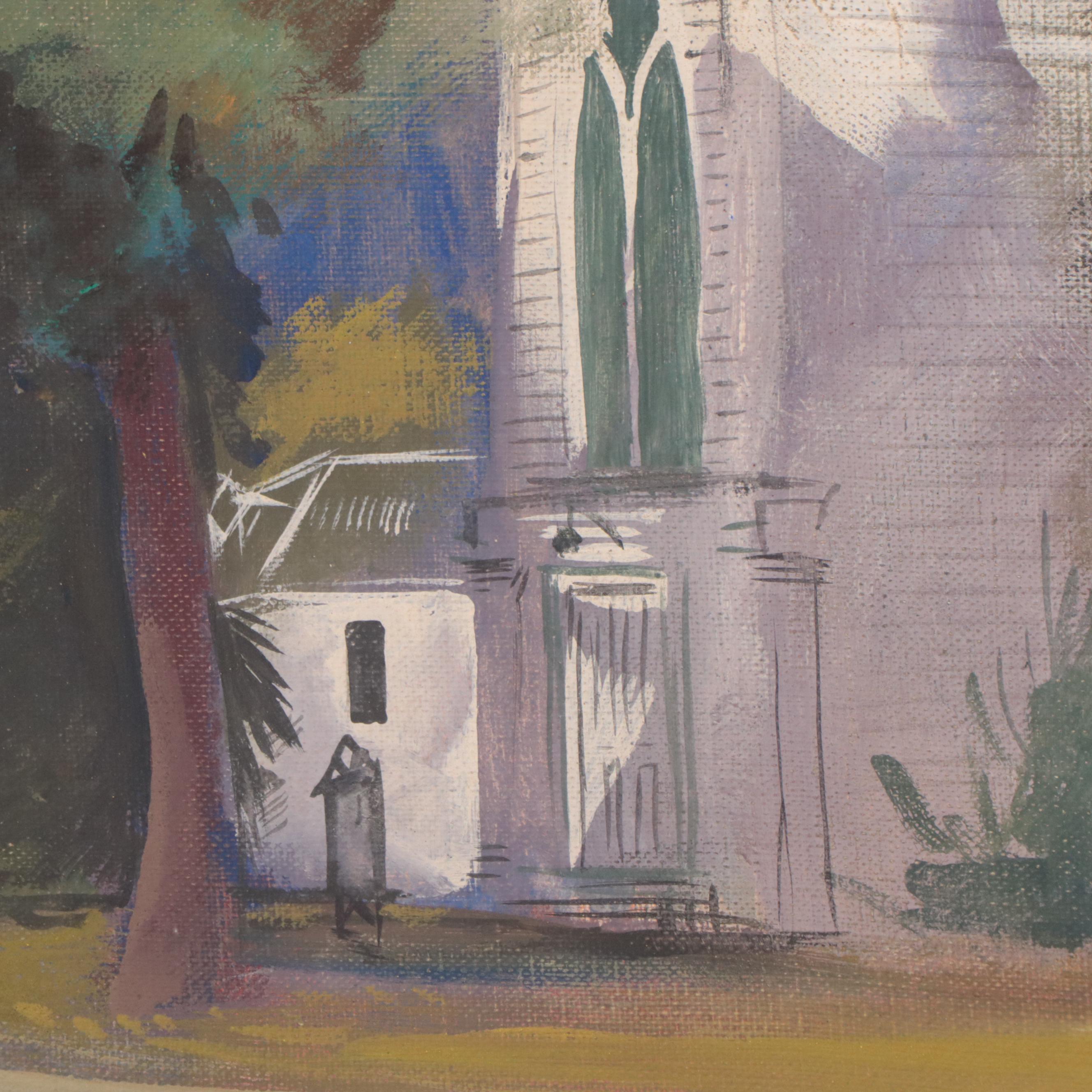 Landscape Oil Painting of Church