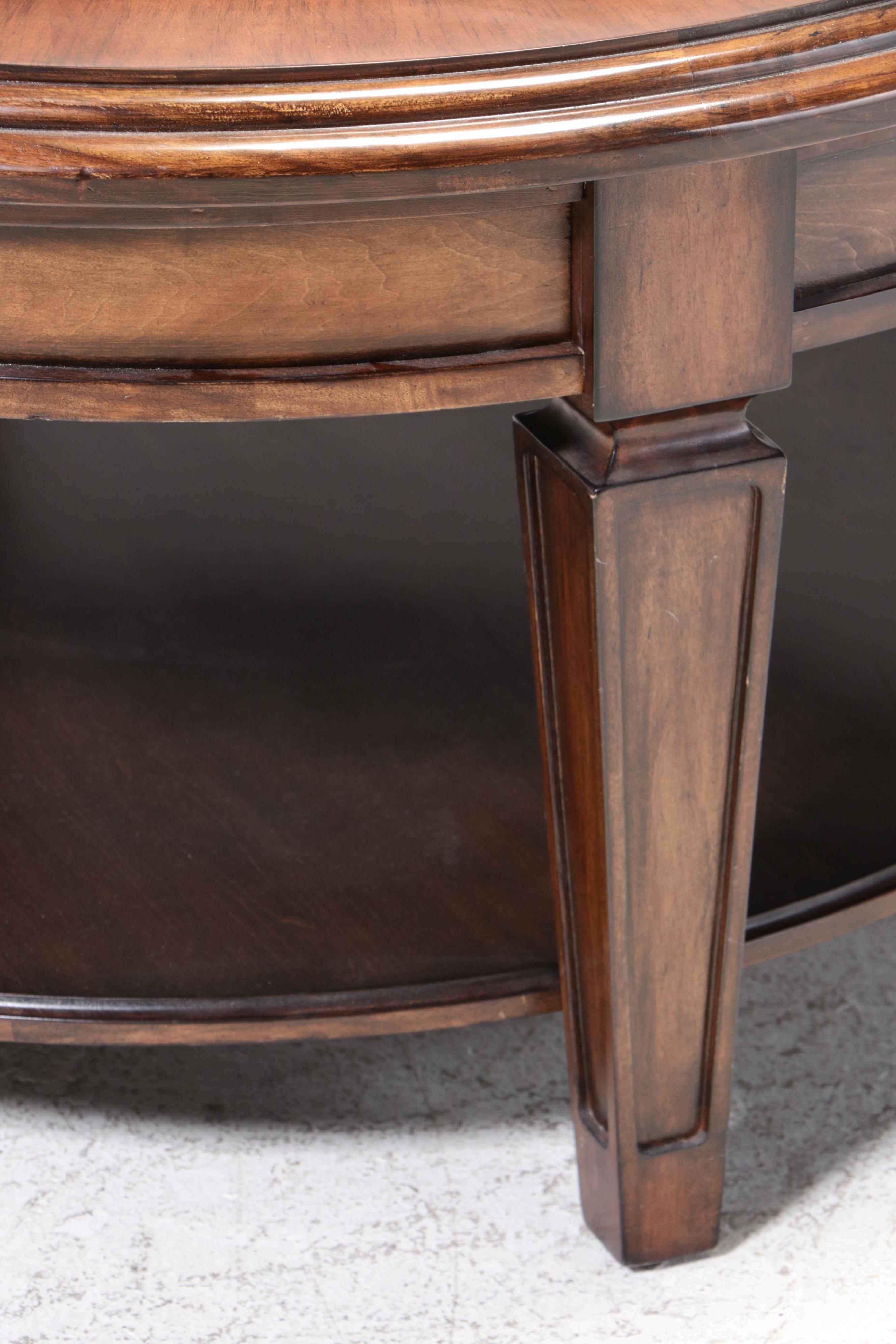 Hardwood, Marquetry and Glass Clock Face Coffee Table EBTH