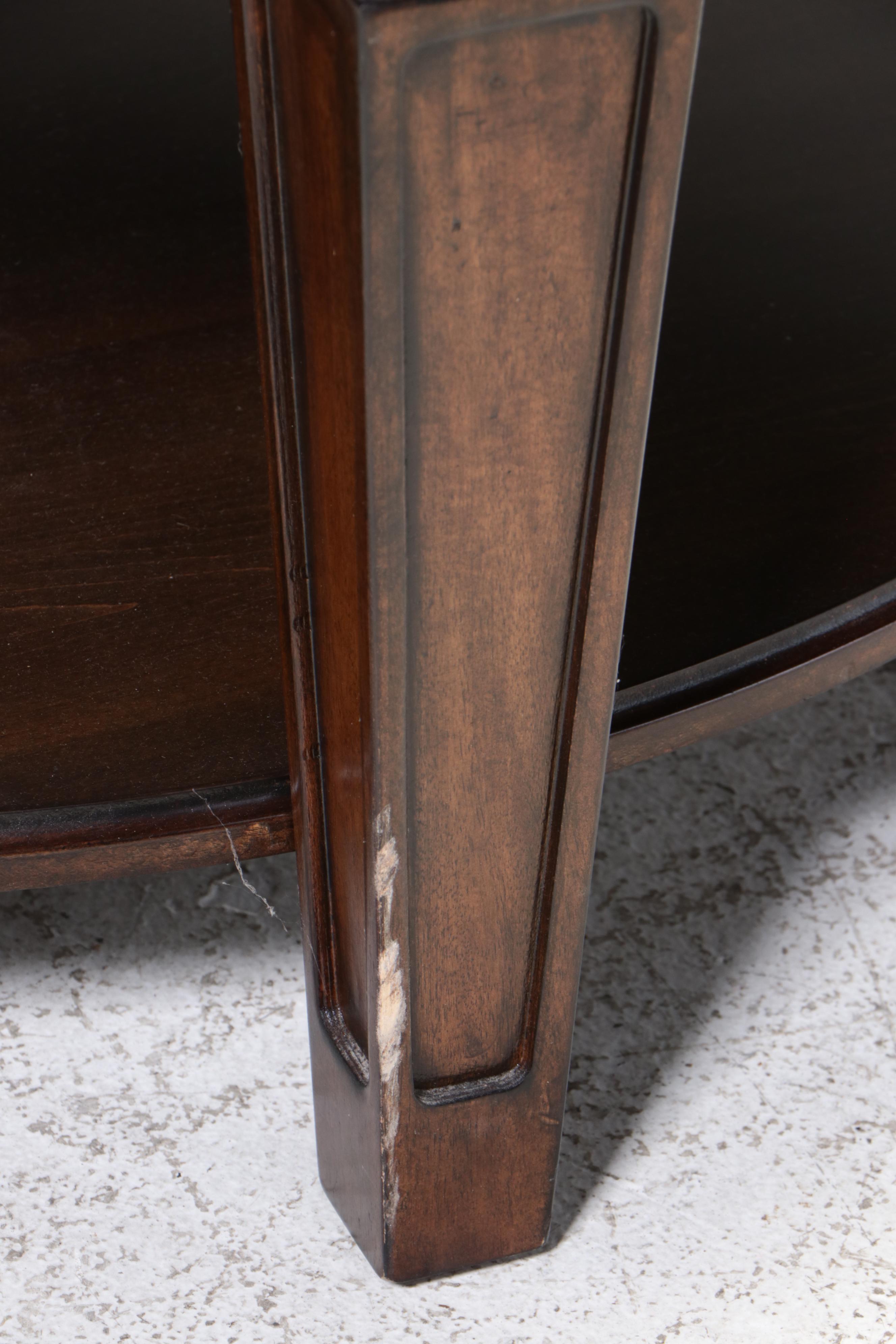 Hardwood, Marquetry and Glass Clock Face Coffee Table EBTH