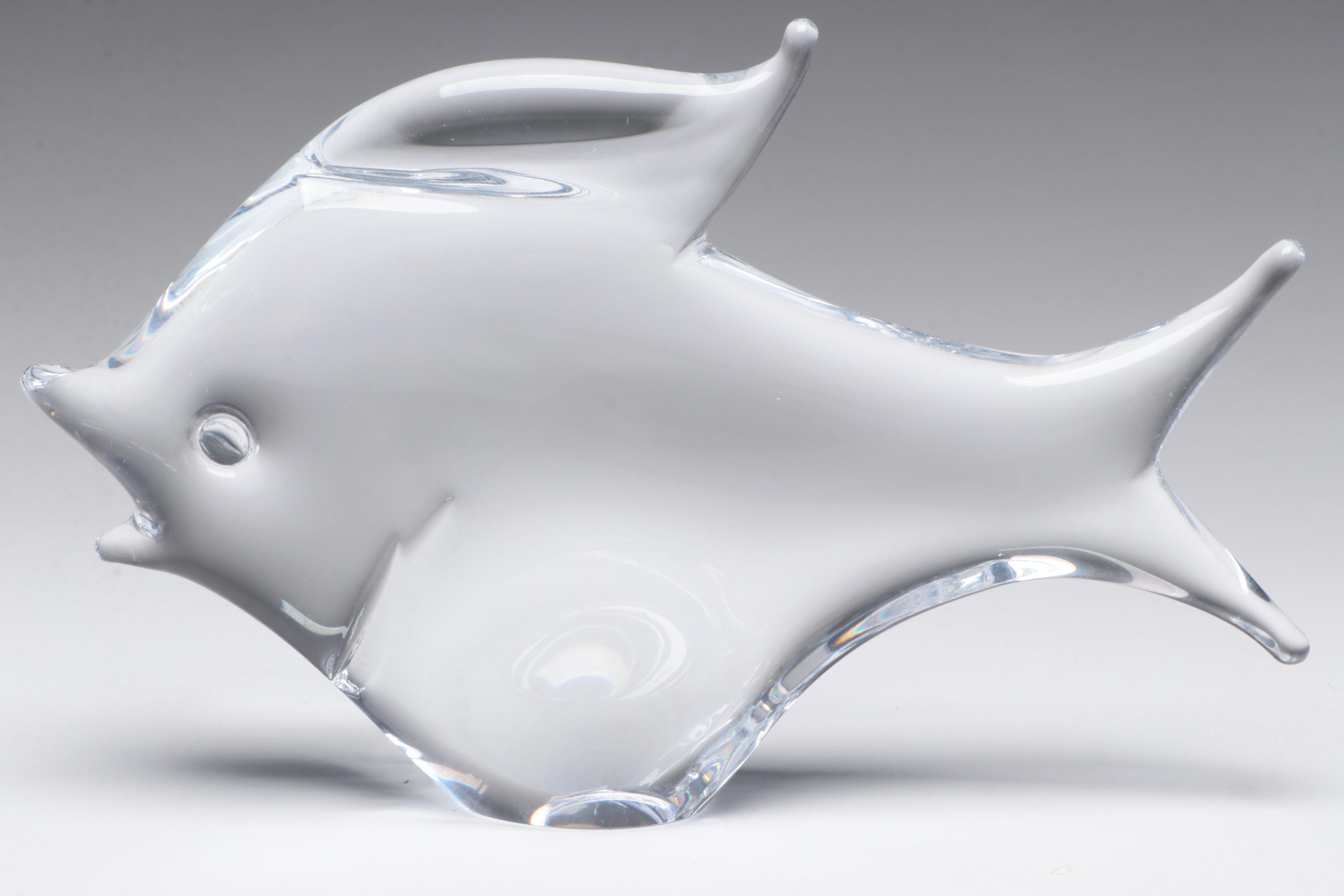 Murano Style Cobalt Blue Glass Angelfish Figurine with More