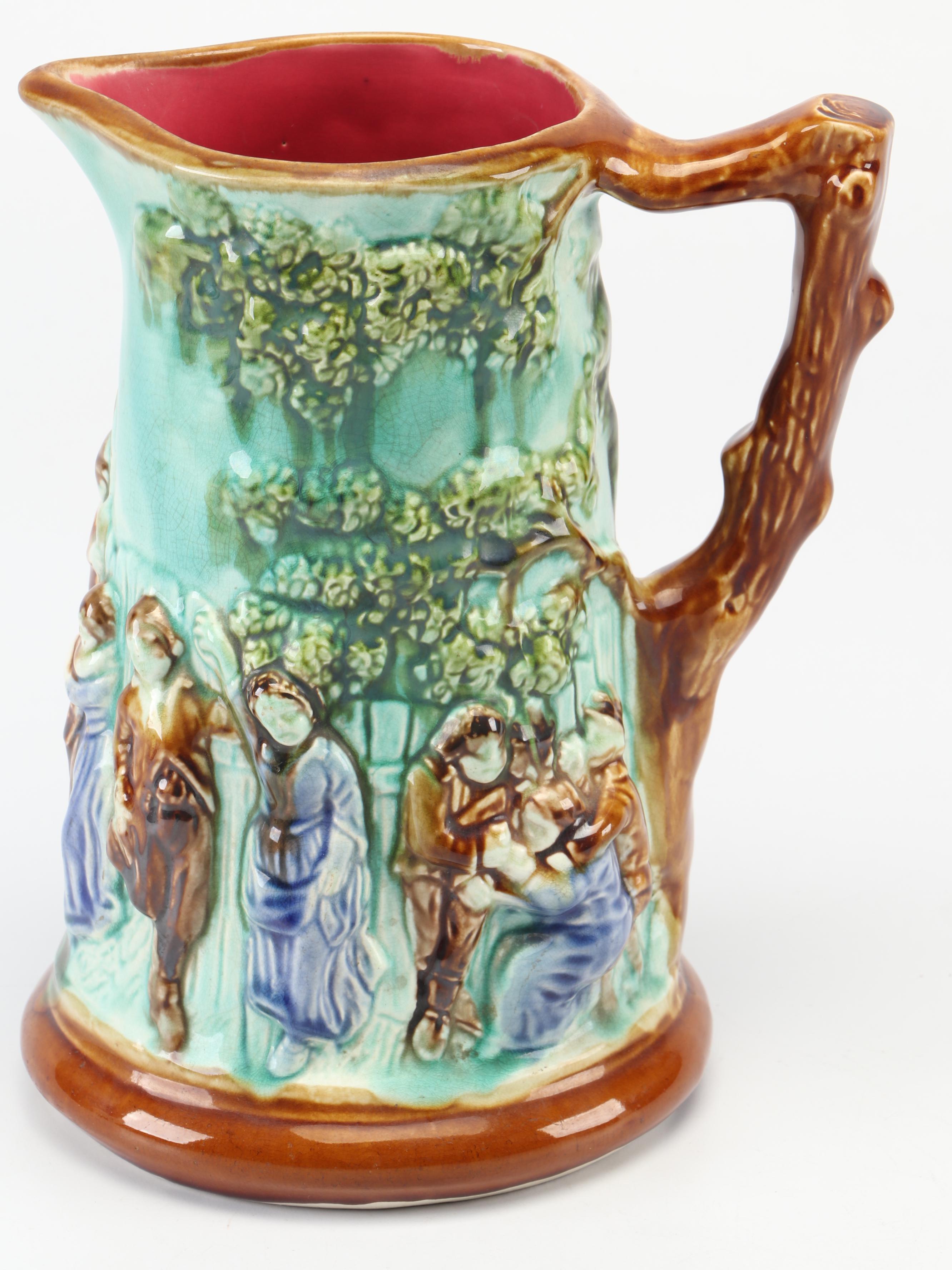 European Majolica Tavern Pitcher, Late 19th to Early 20th Century