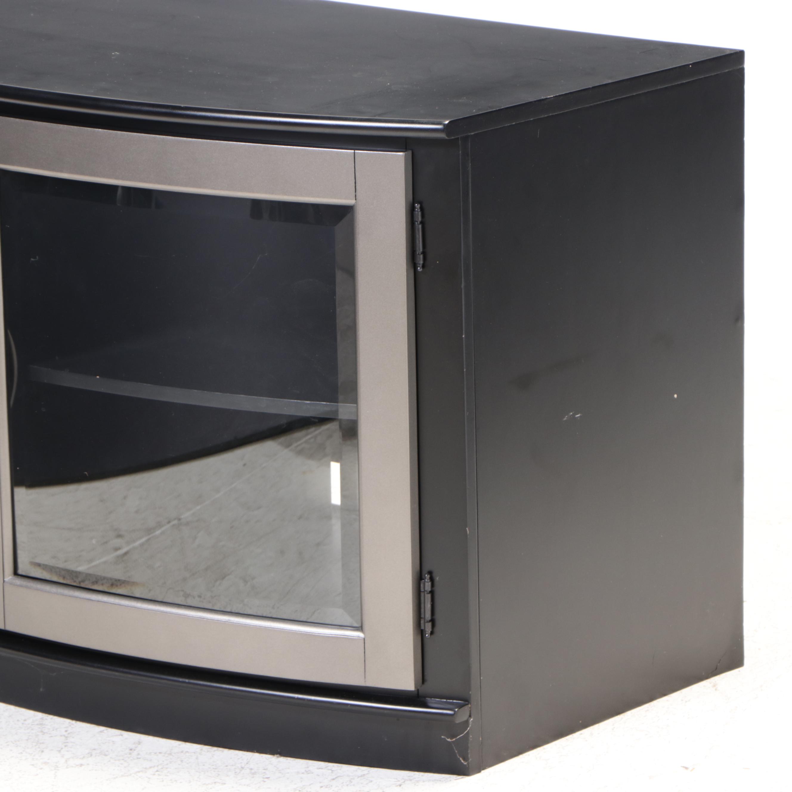 Contemporary Black and Grey Wooden Media Console