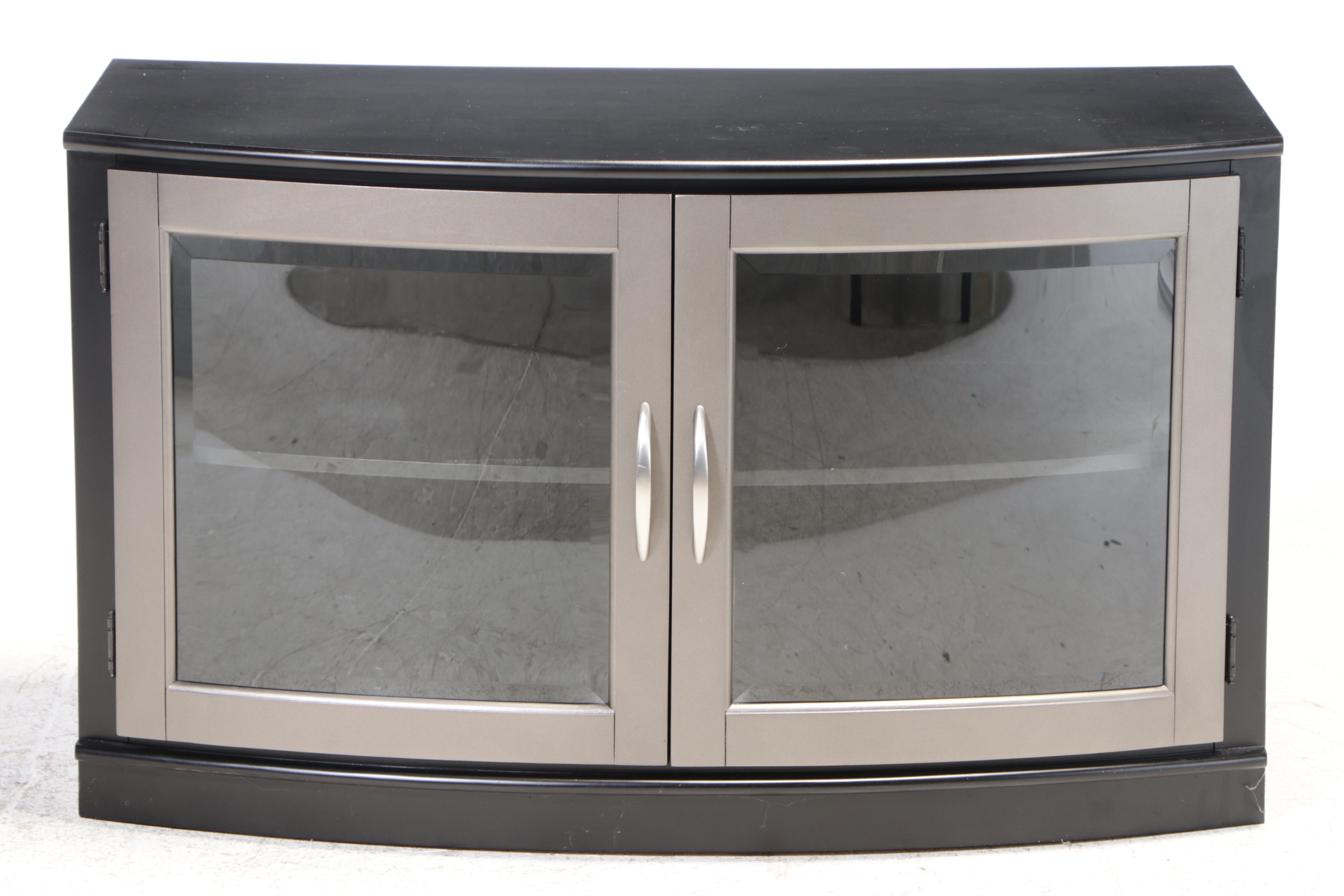 Contemporary Black and Grey Wooden Media Console