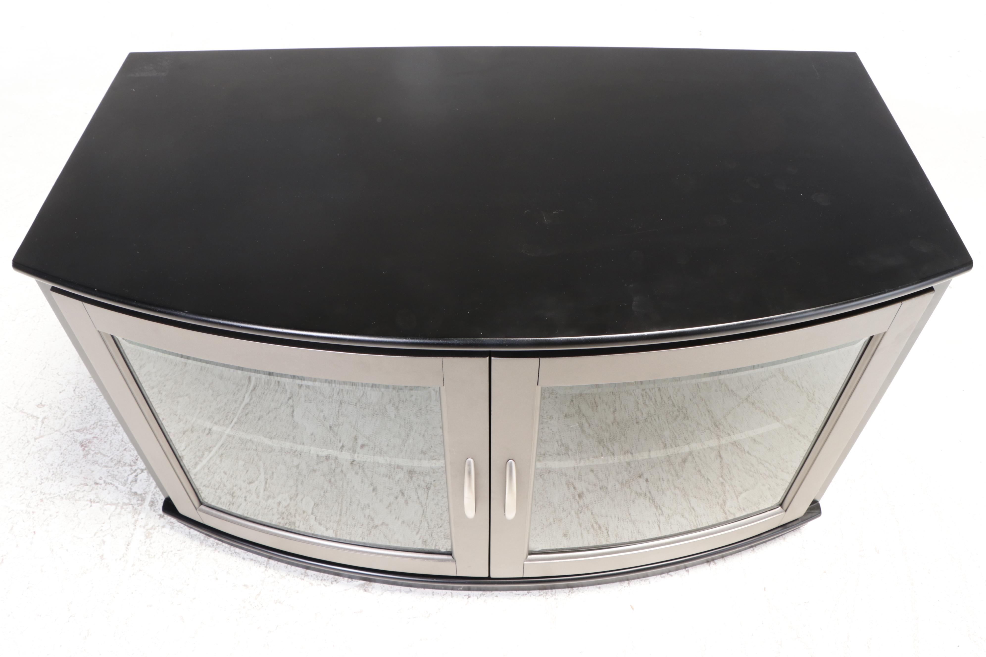 Contemporary Black and Grey Wooden Media Console