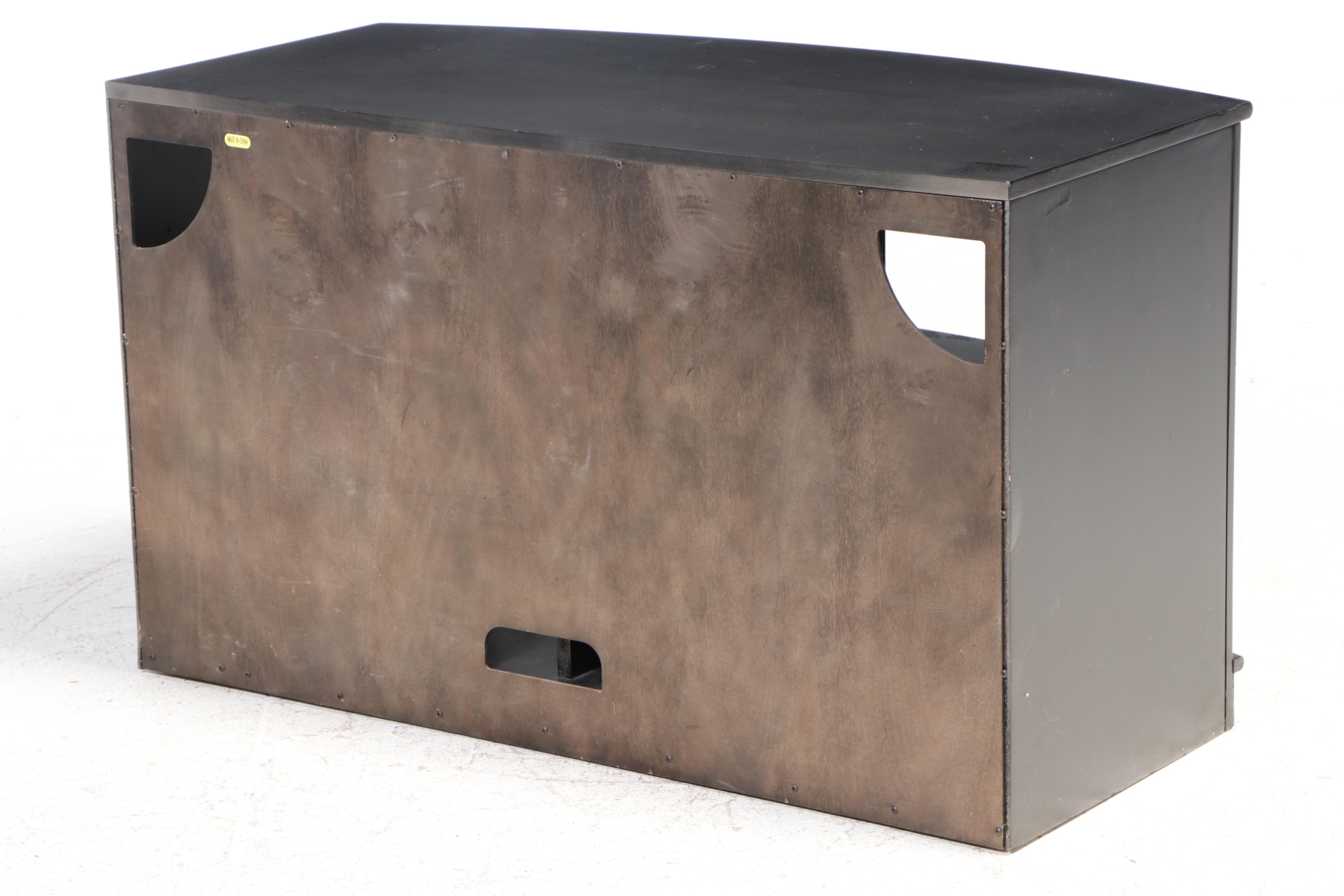 Contemporary Black and Grey Wooden Media Console