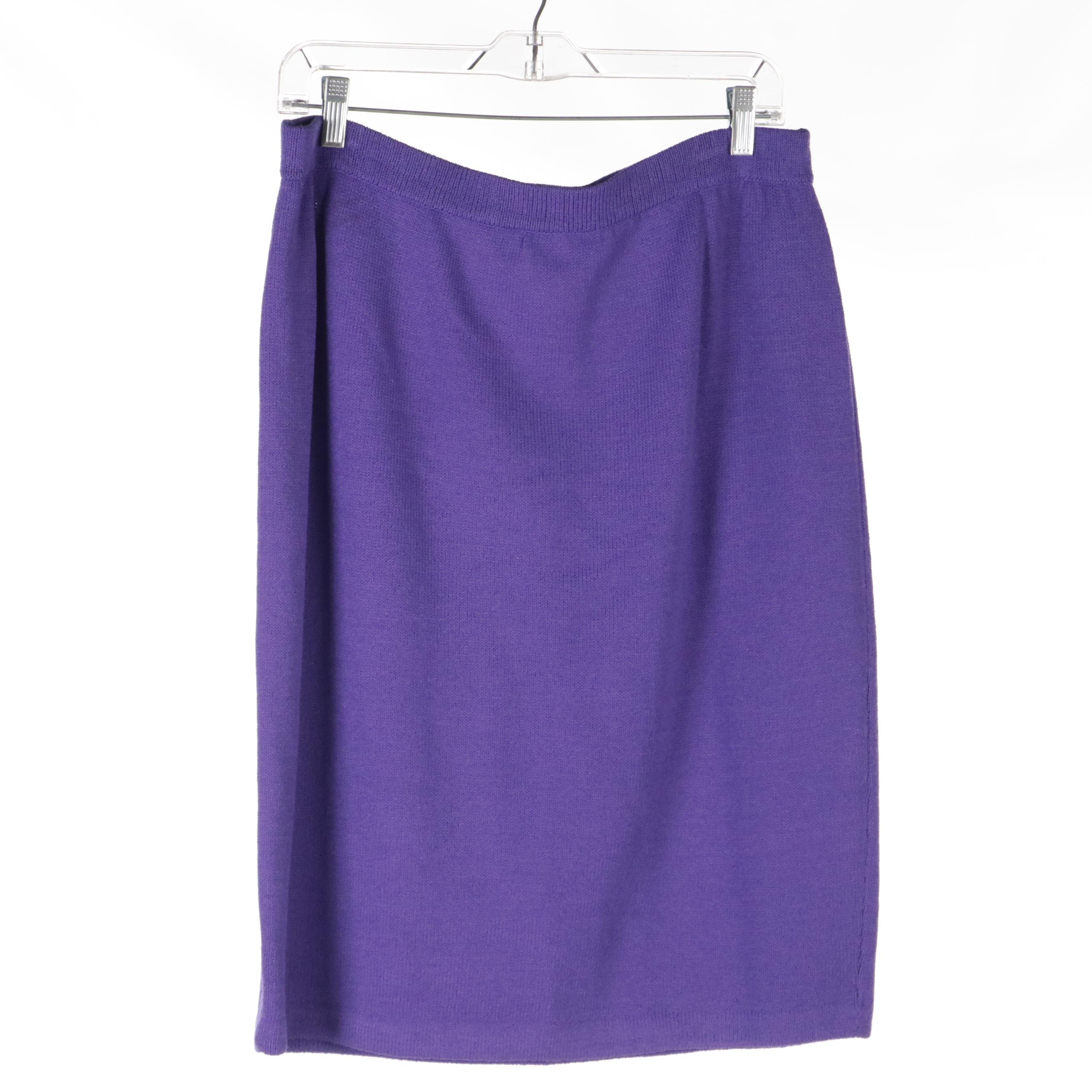 St. John Collection Three-Piece Knit Skirt Set with Knit Tank and Pants
