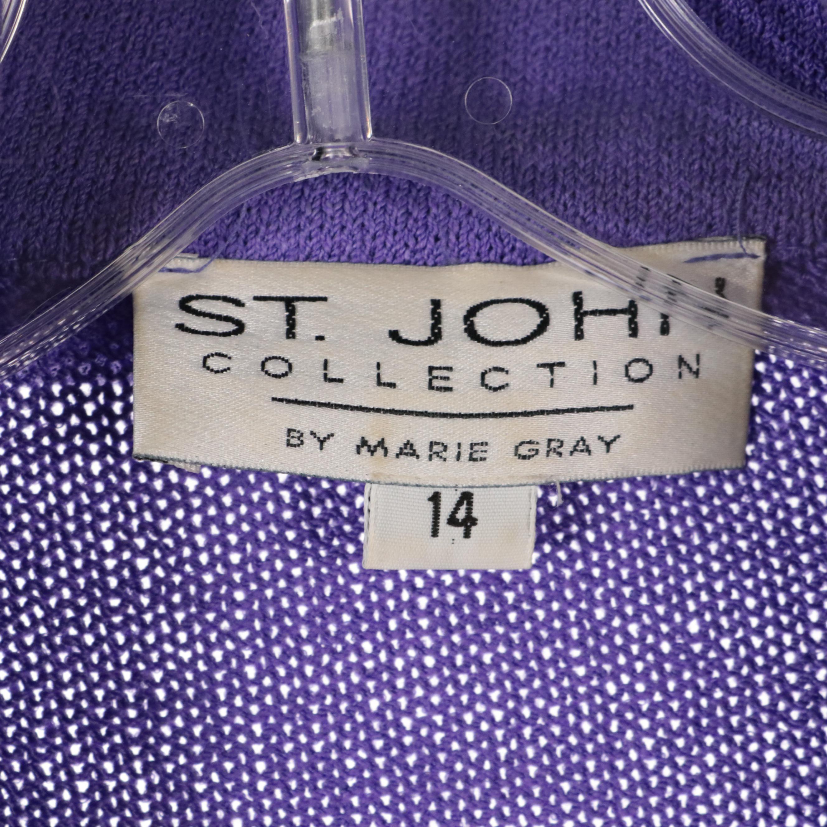 St. John Collection Three-Piece Knit Skirt Set with Knit Tank and Pants