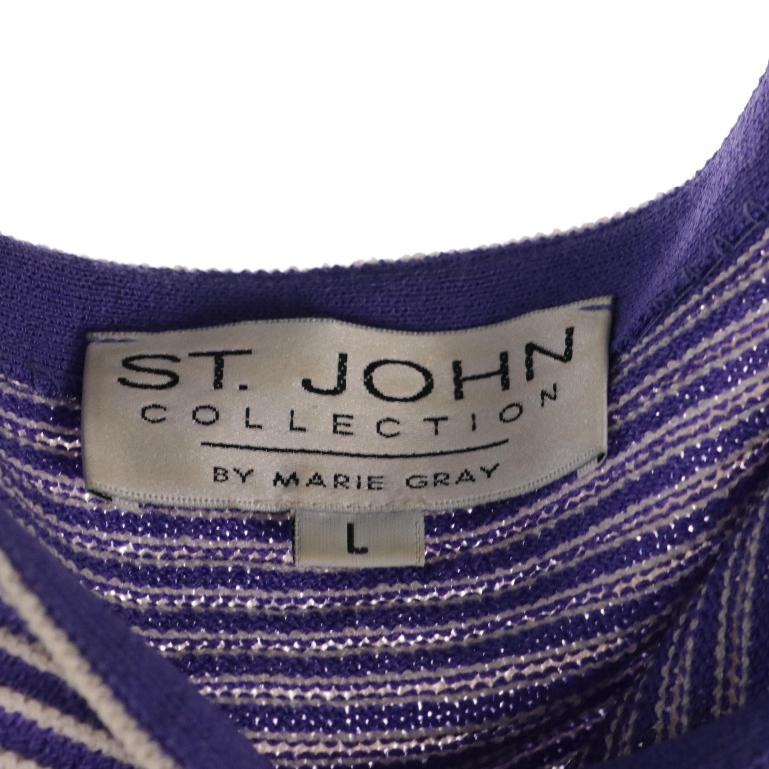 St. John Collection Three-Piece Knit Skirt Set with Knit Tank and Pants