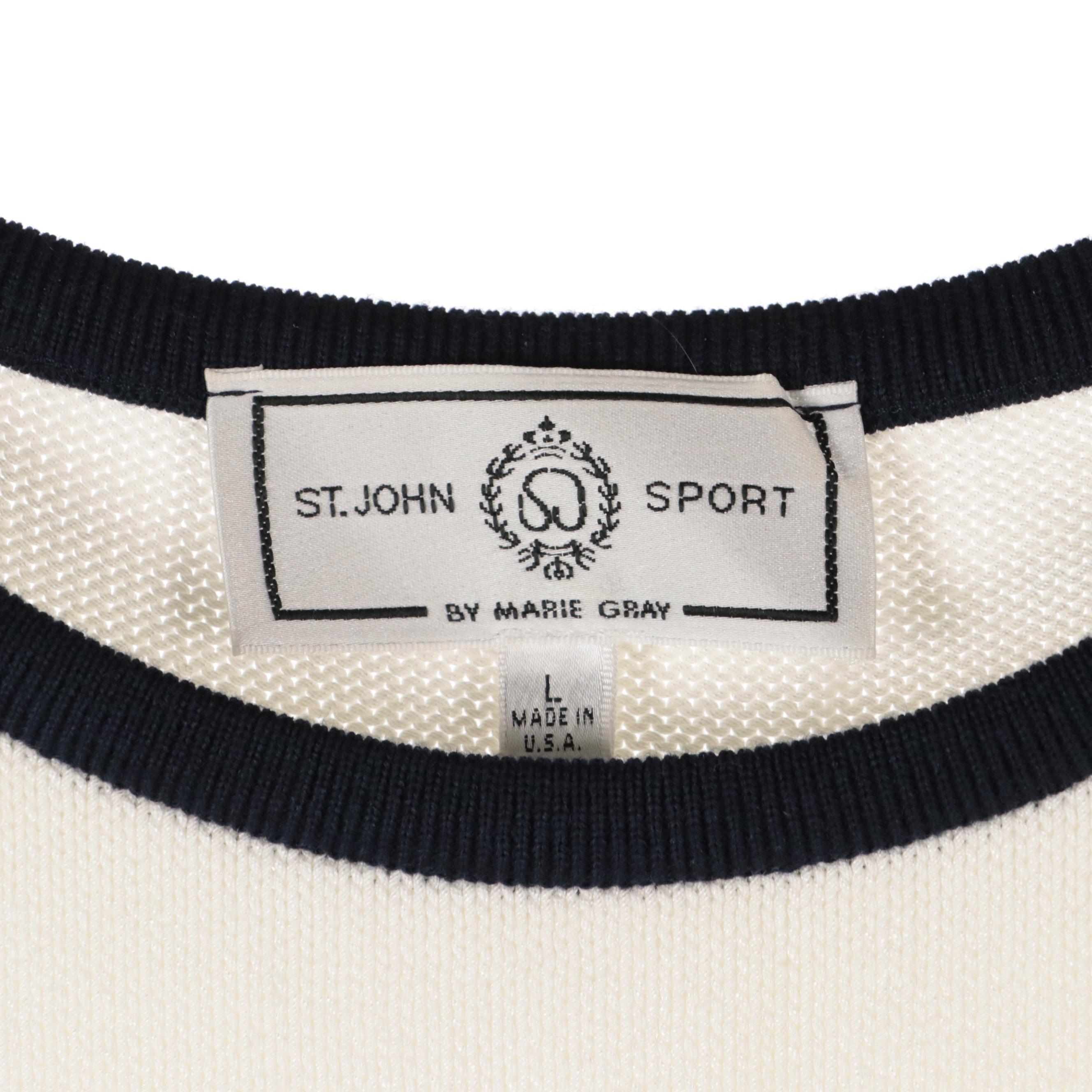 St. John Collection Three-Piece Knit Skirt Set with Knit Tank and Pants