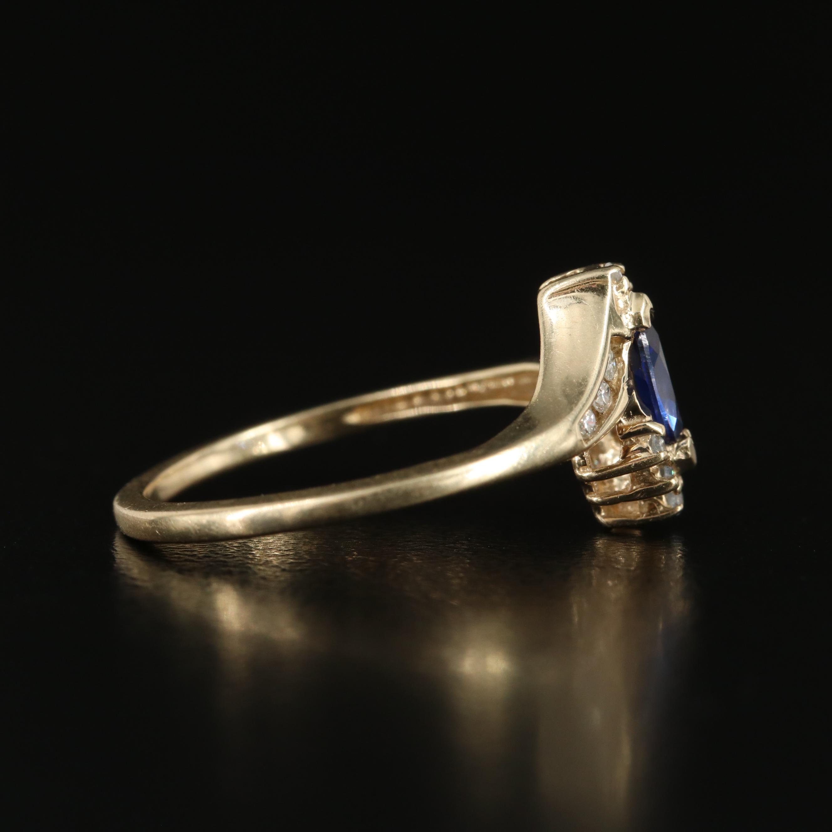 10K Sapphire and Diamond Ring