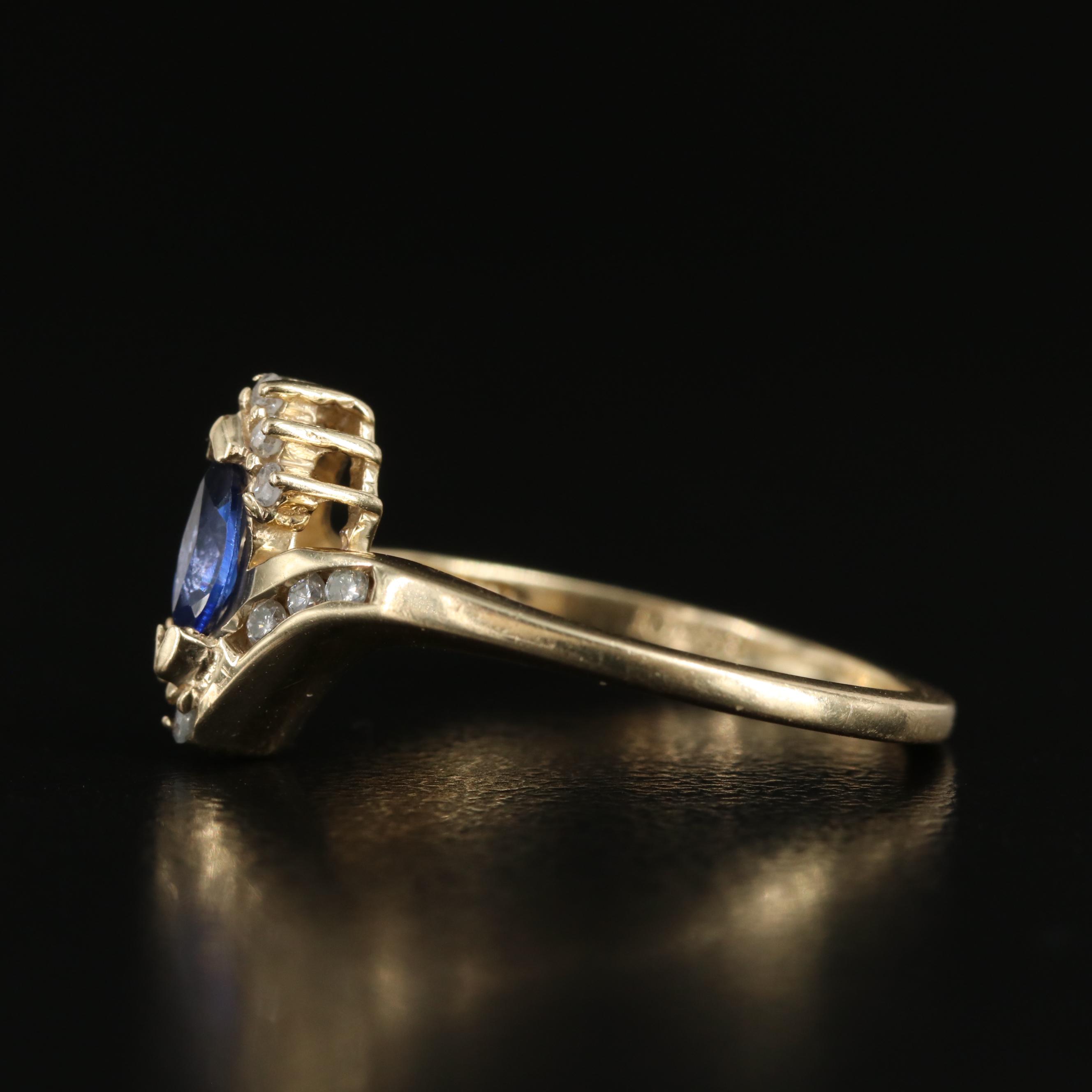 10K Sapphire and Diamond Ring