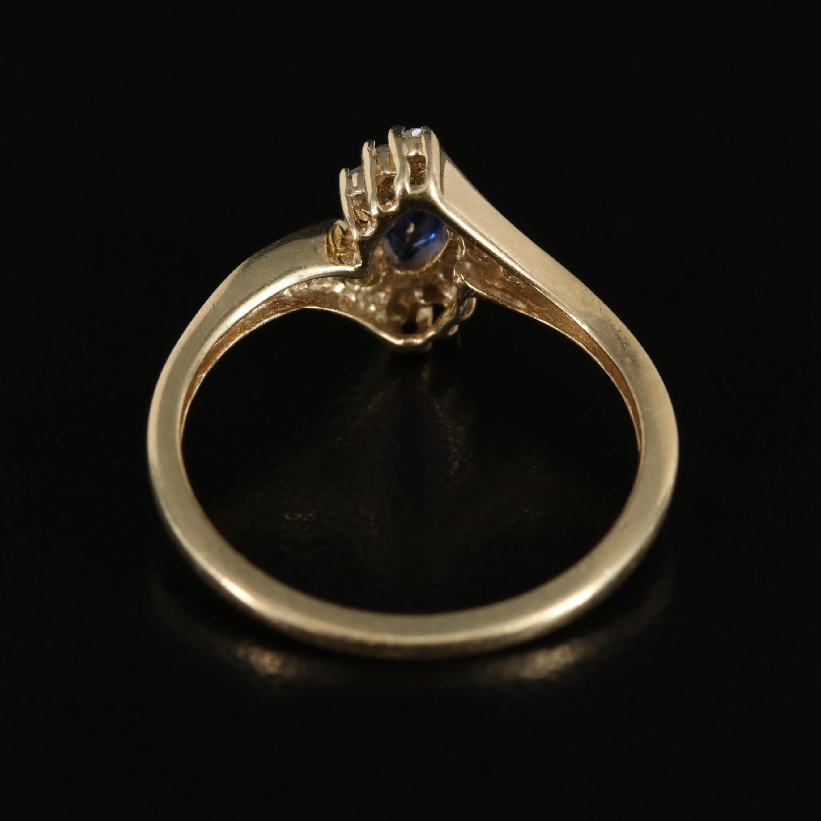 10K Sapphire and Diamond Ring