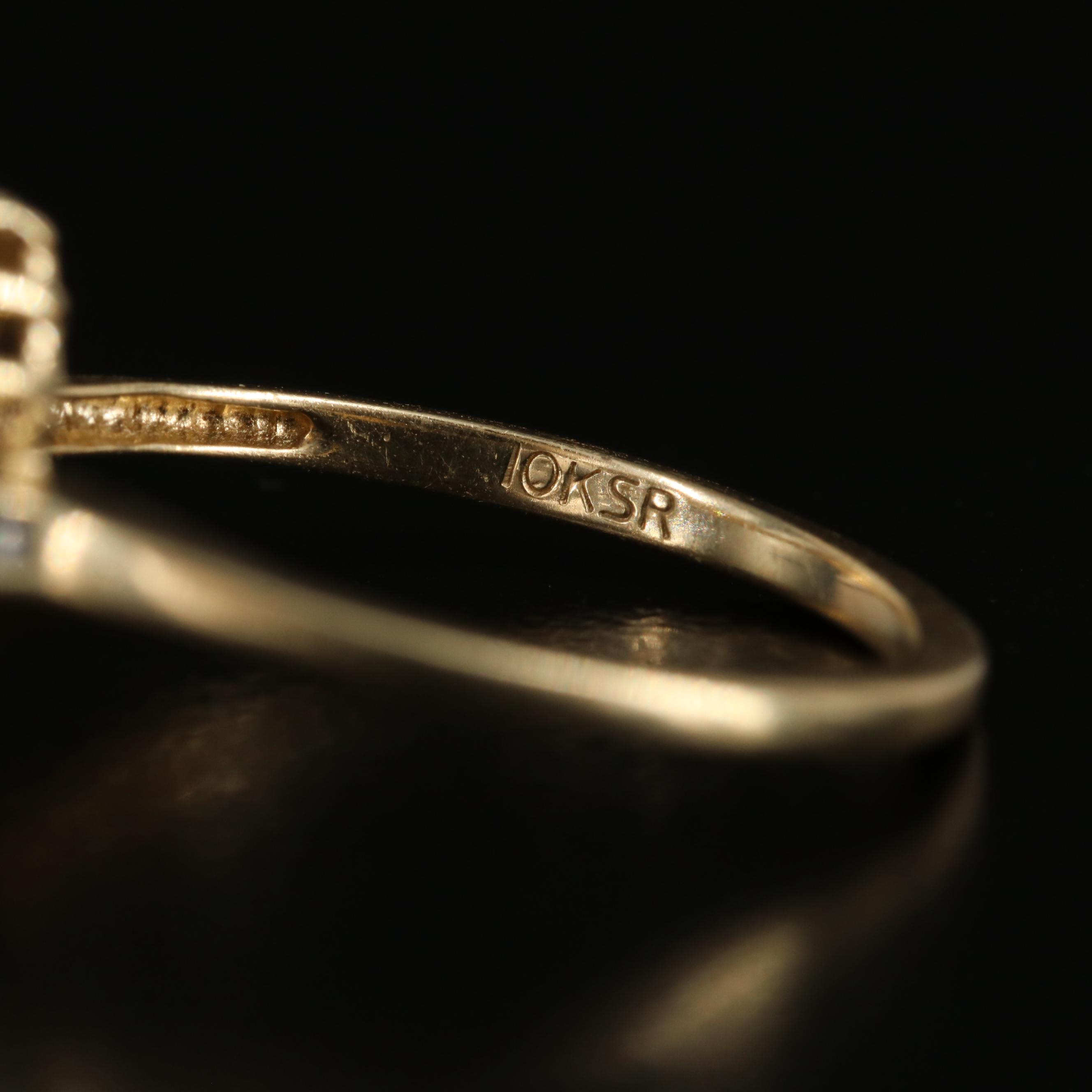 10K Sapphire and Diamond Ring