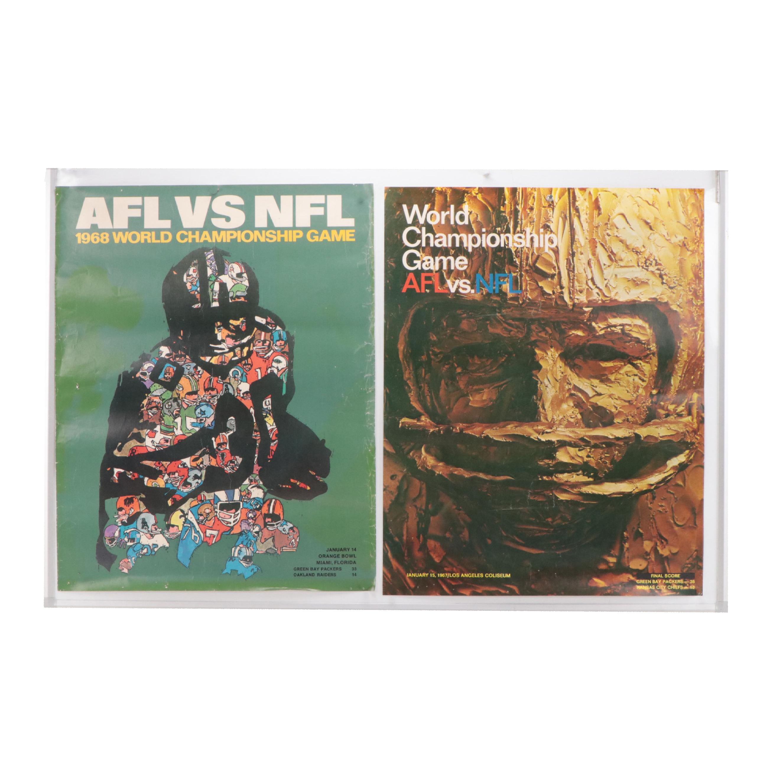 Vintage Super Bowl I and II Football Posters